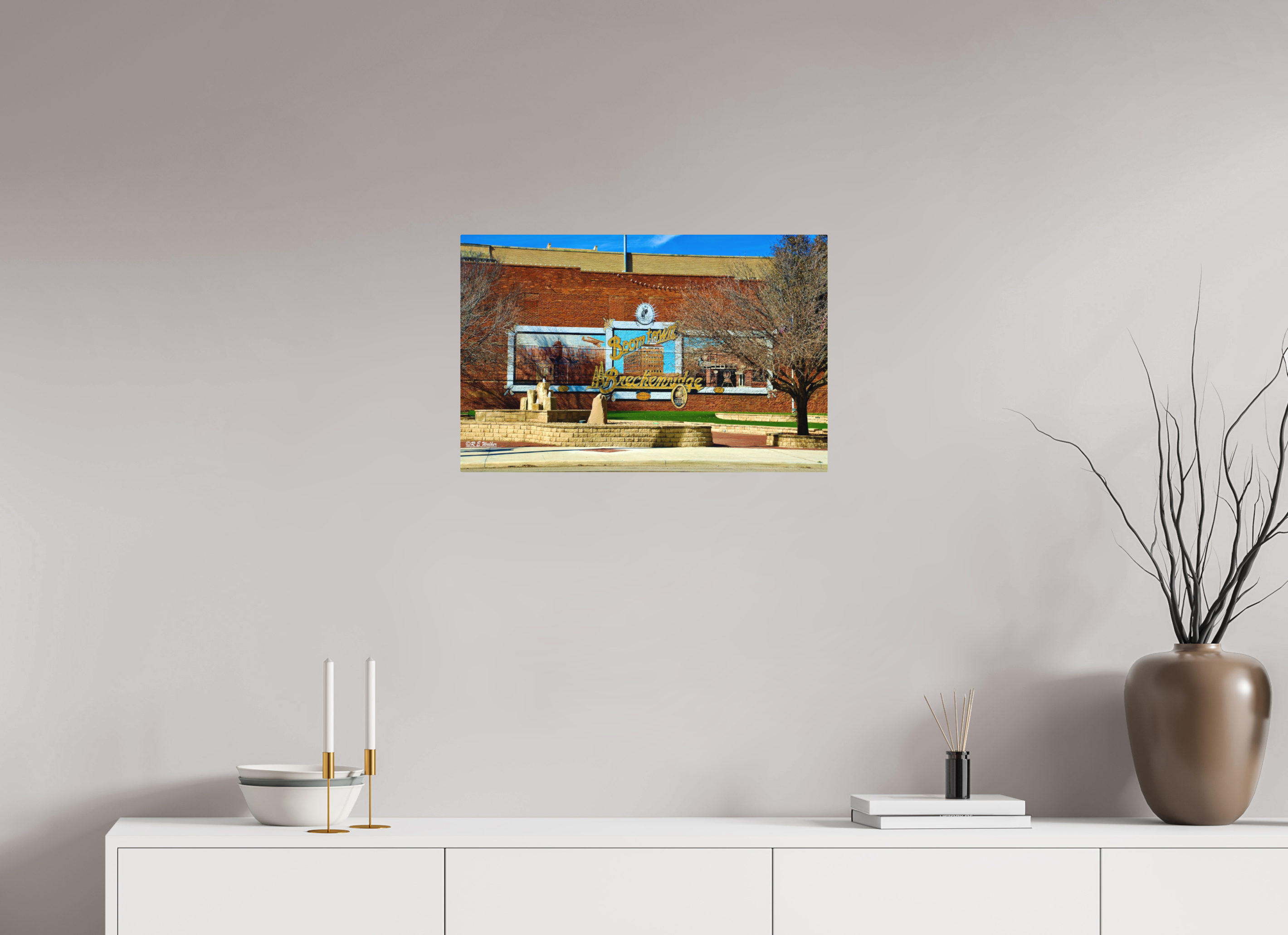 24.7 x 16″, Aluminum Breckenridge, TX Downtown Entry Mural