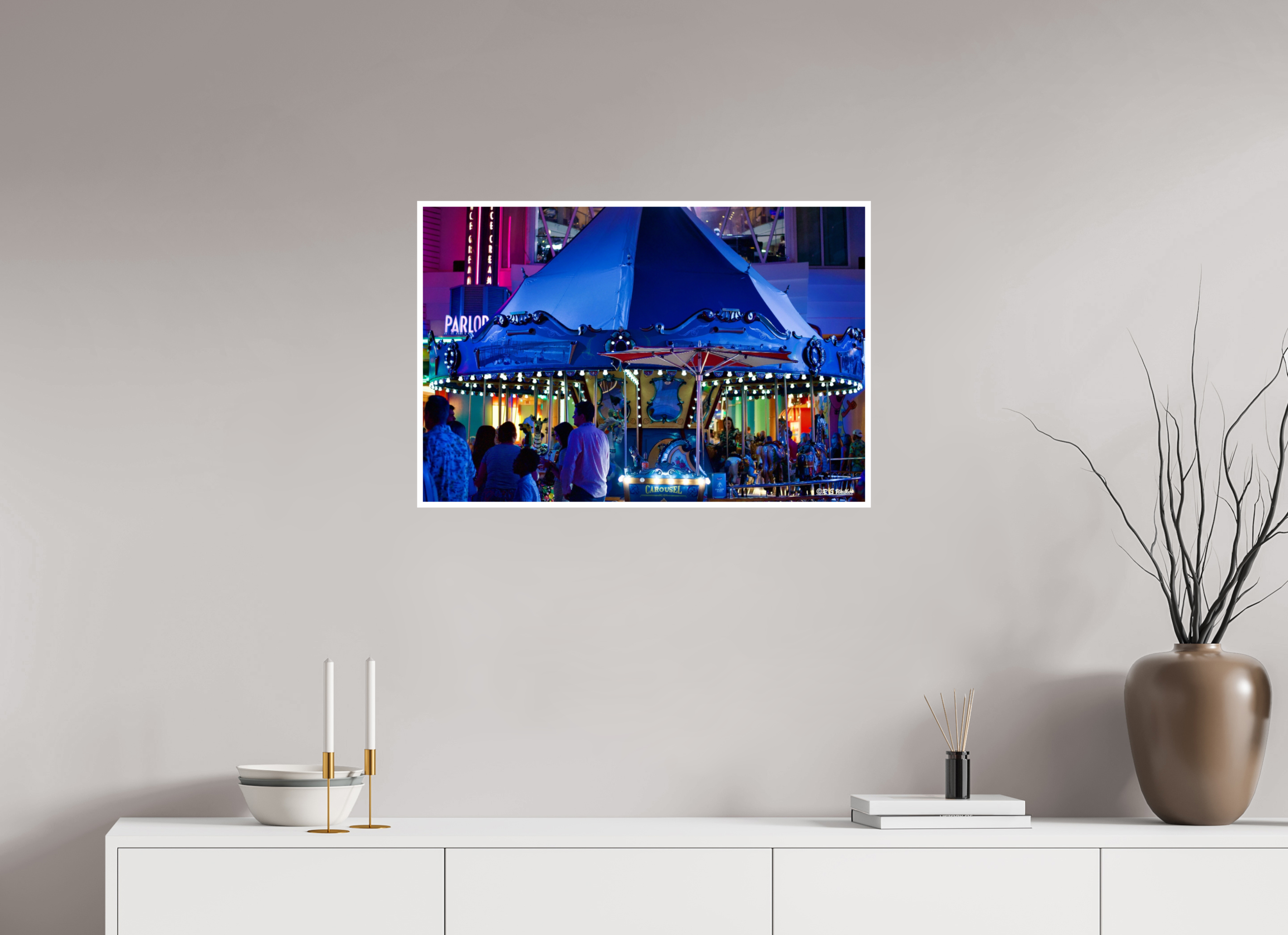 30 x 20″, Print with 0.4in white border Ship Carousel