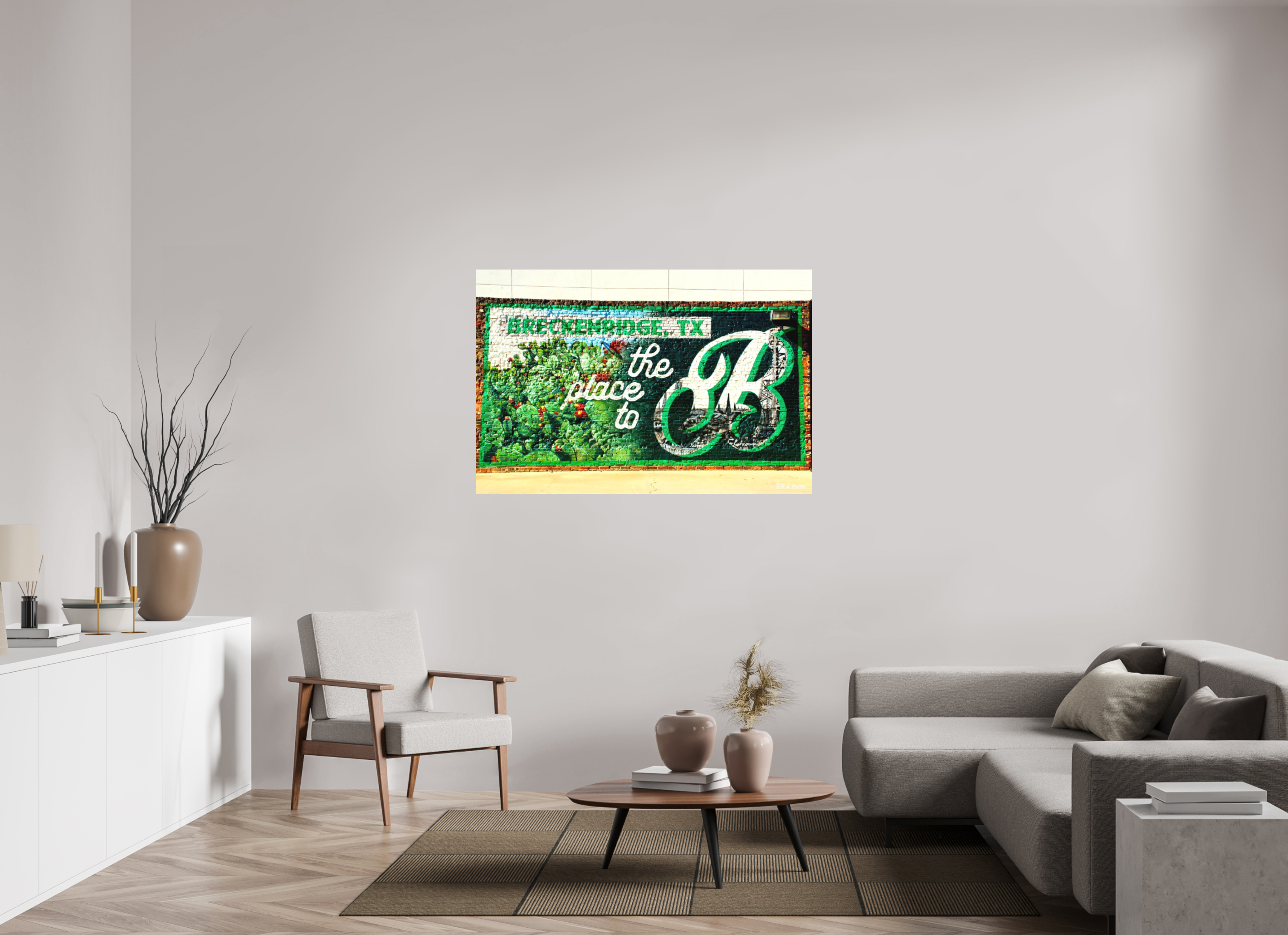 54 x 36″, Aluminum Place to B Mural