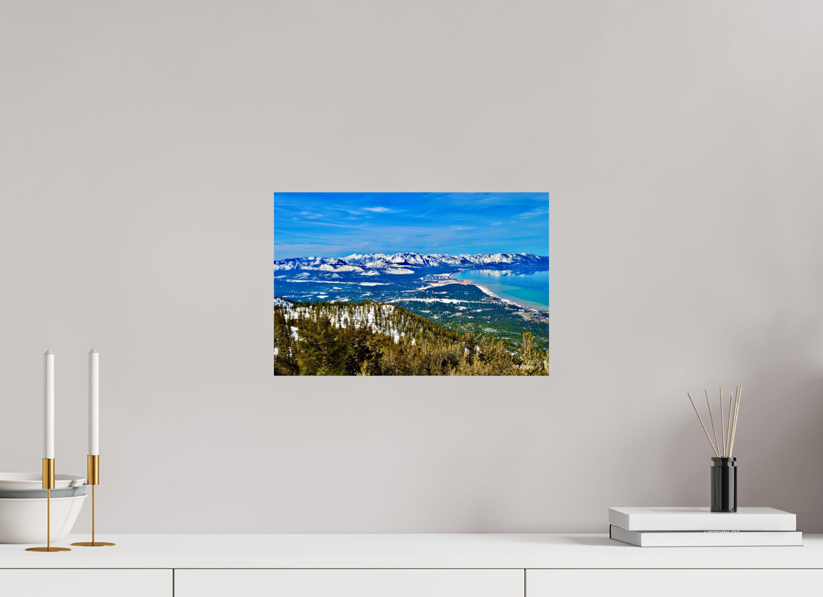 15 x 10″, Glossy Print without border Lake Tahoe Partial View