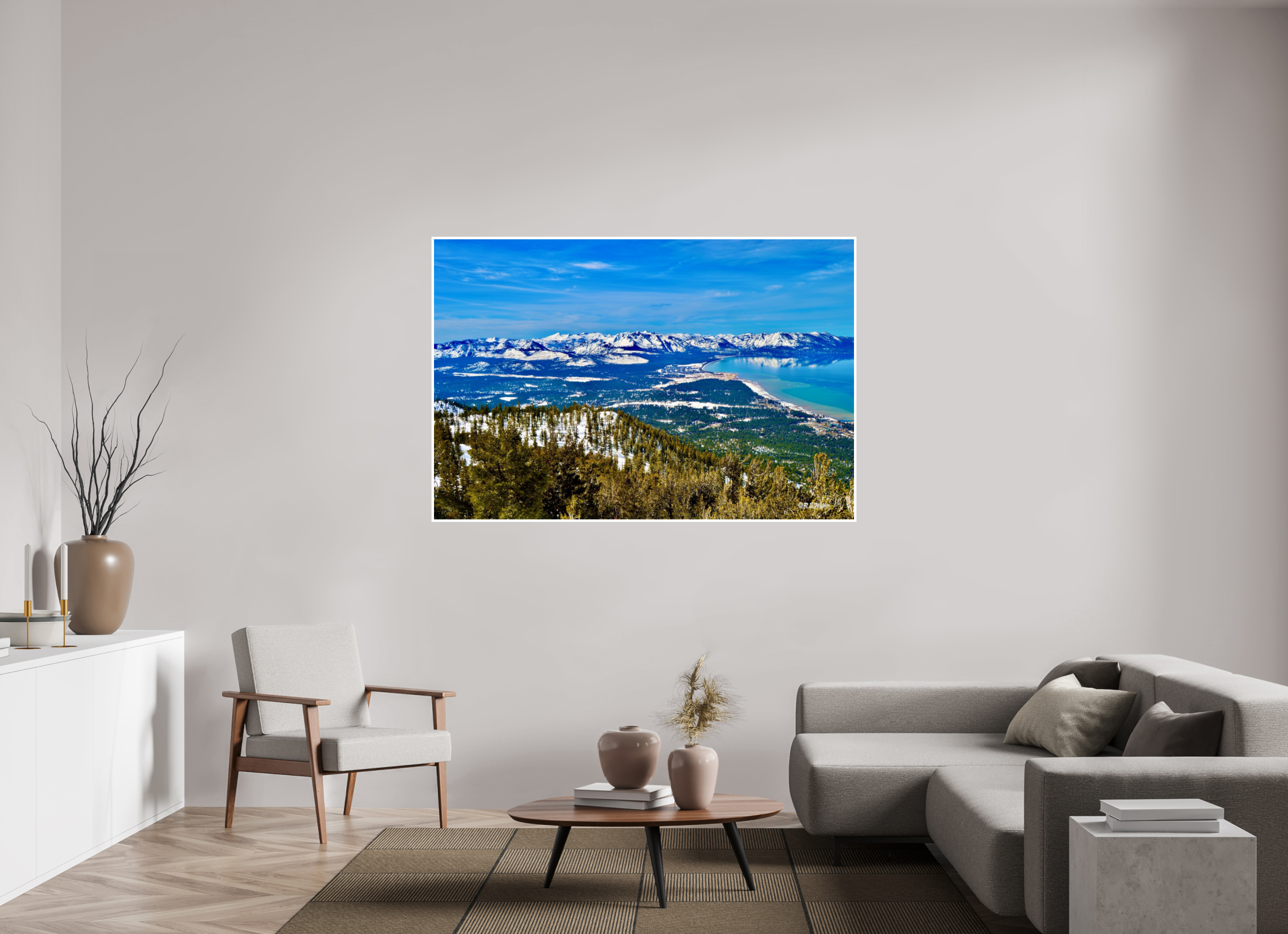 66 x 44″, Print with 0.4in white border Lake Tahoe Partial View