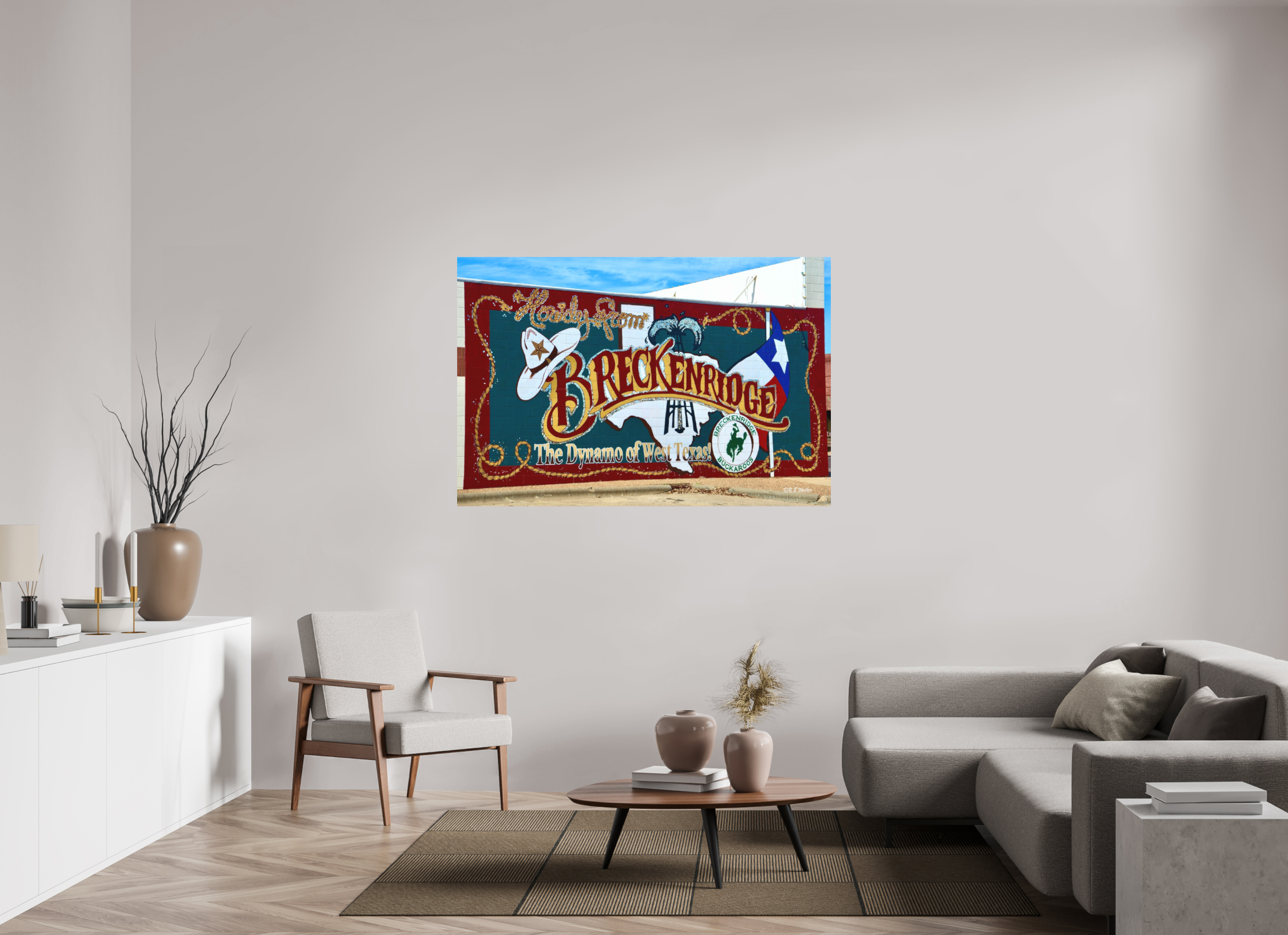 60 x 40″, Aluminum Breckenridge, TX Welcome Mural