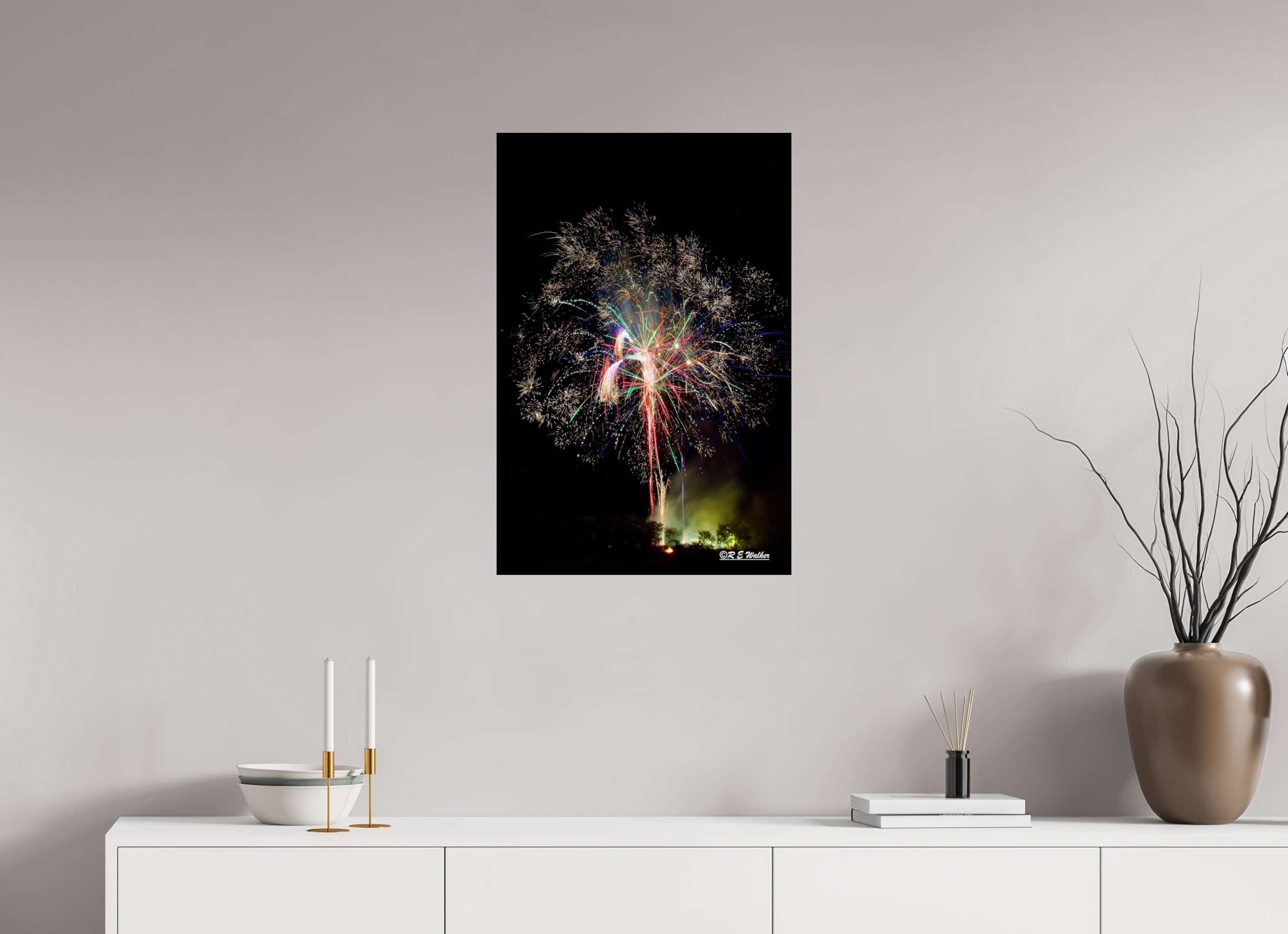 20 x 30″, Glossy Print without border Firework Tree