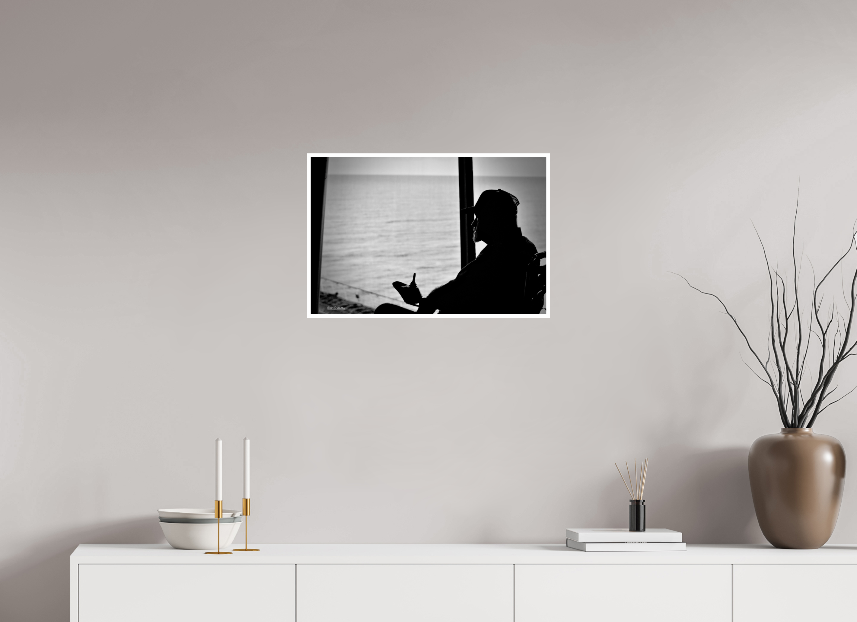 24 x 16″, Print with 0.4in white border Watching the Sea