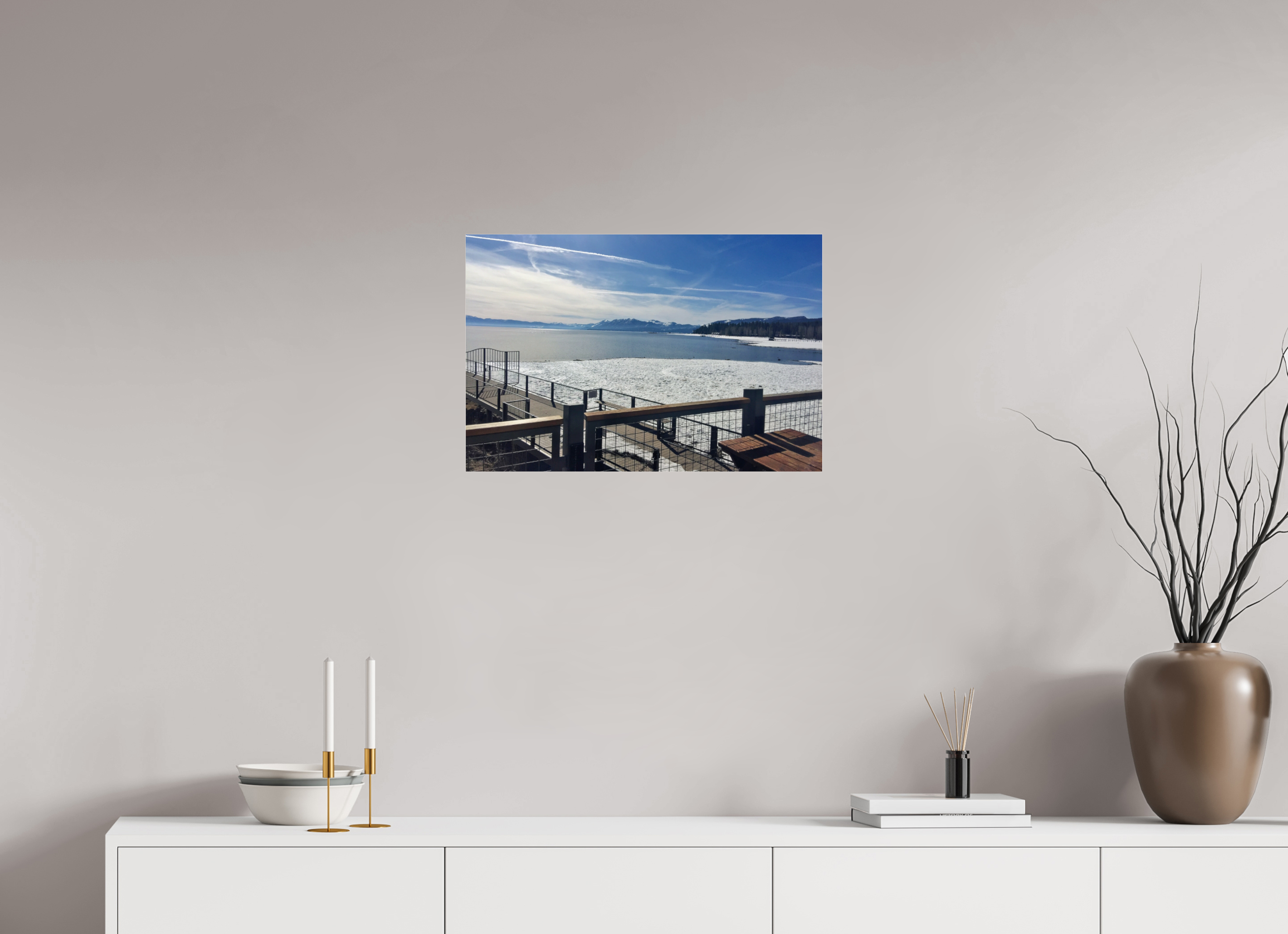 24 x 16″, acrylic-noframe-glossy Tahoe City Lake view
