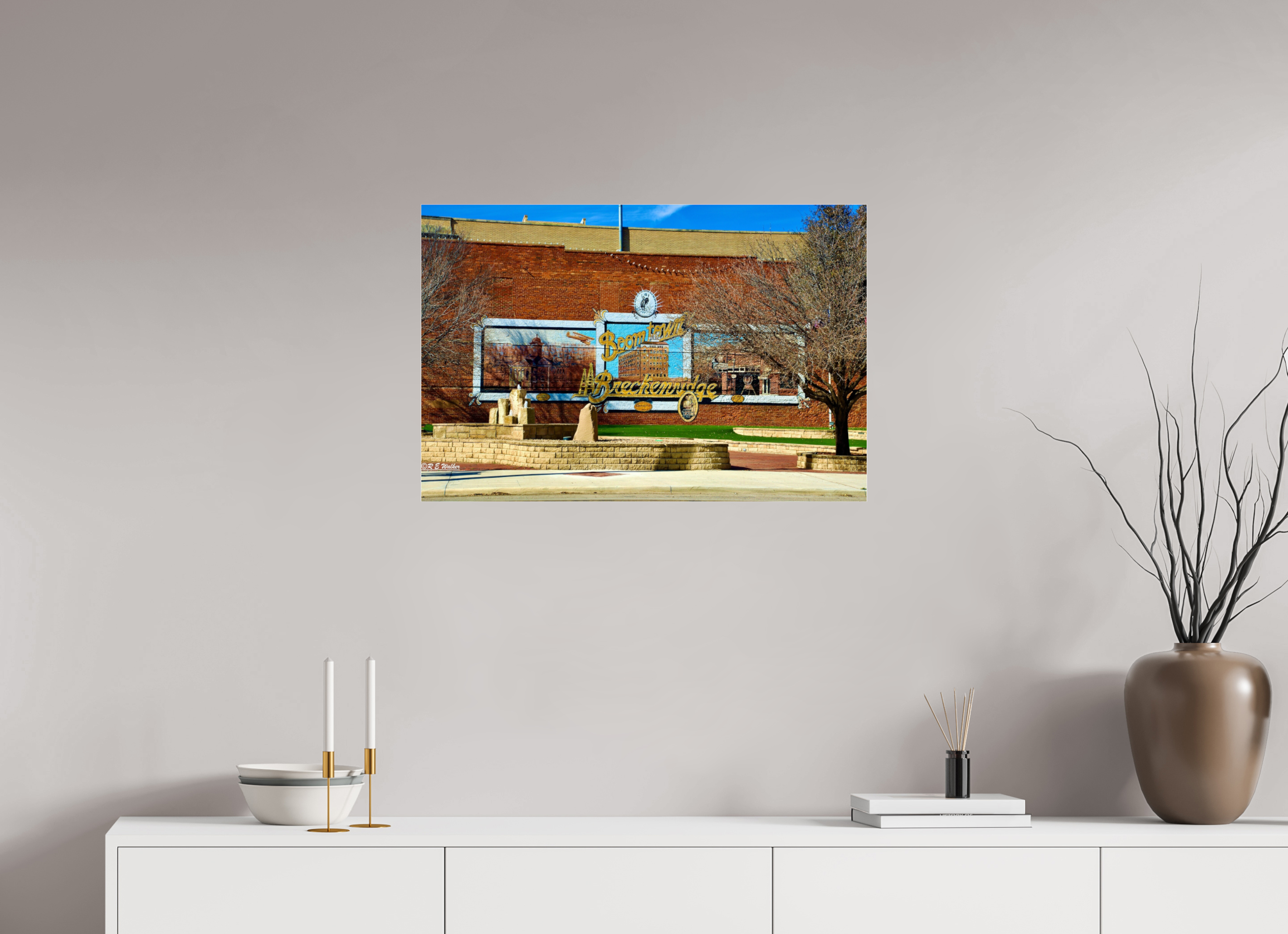 30 x 20″, acrylic-noframe-glossy Breckenridge, TX Downtown Entry Mural