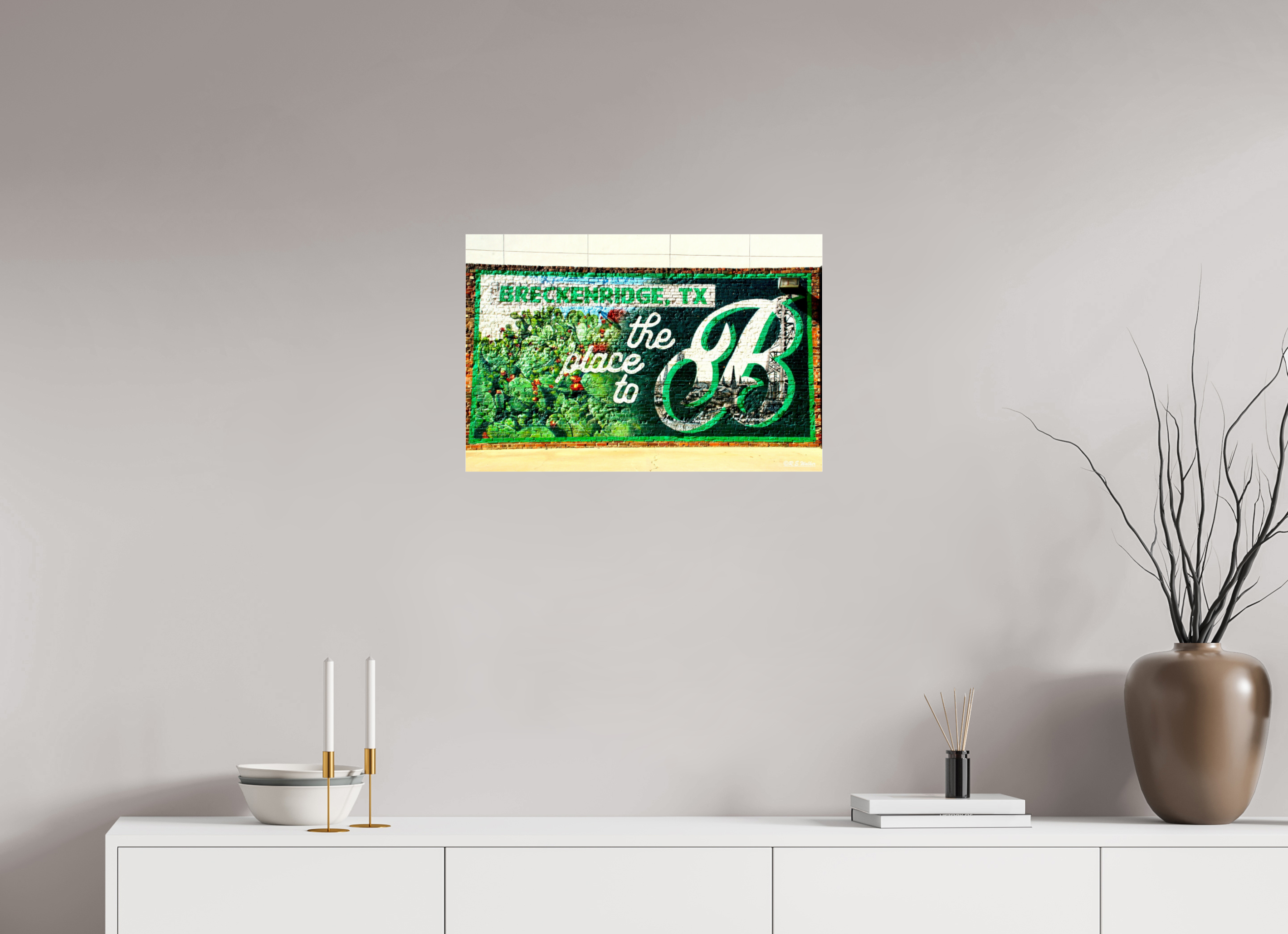 24 x 16″, acrylic-noframe-glossy Place to B Mural