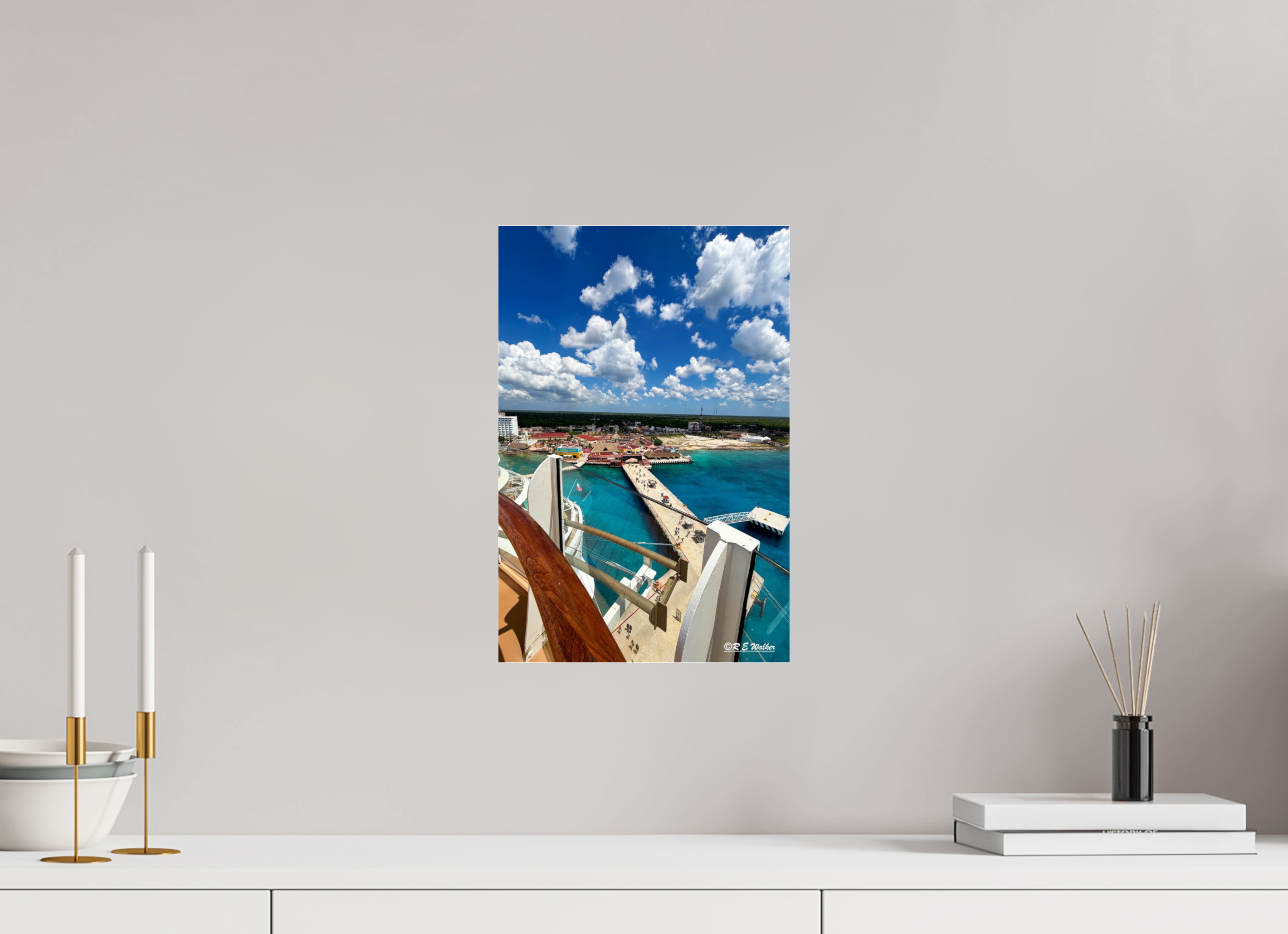 10 x 15″, acrylic-noframe-glossy Ship docked view in Cozumel