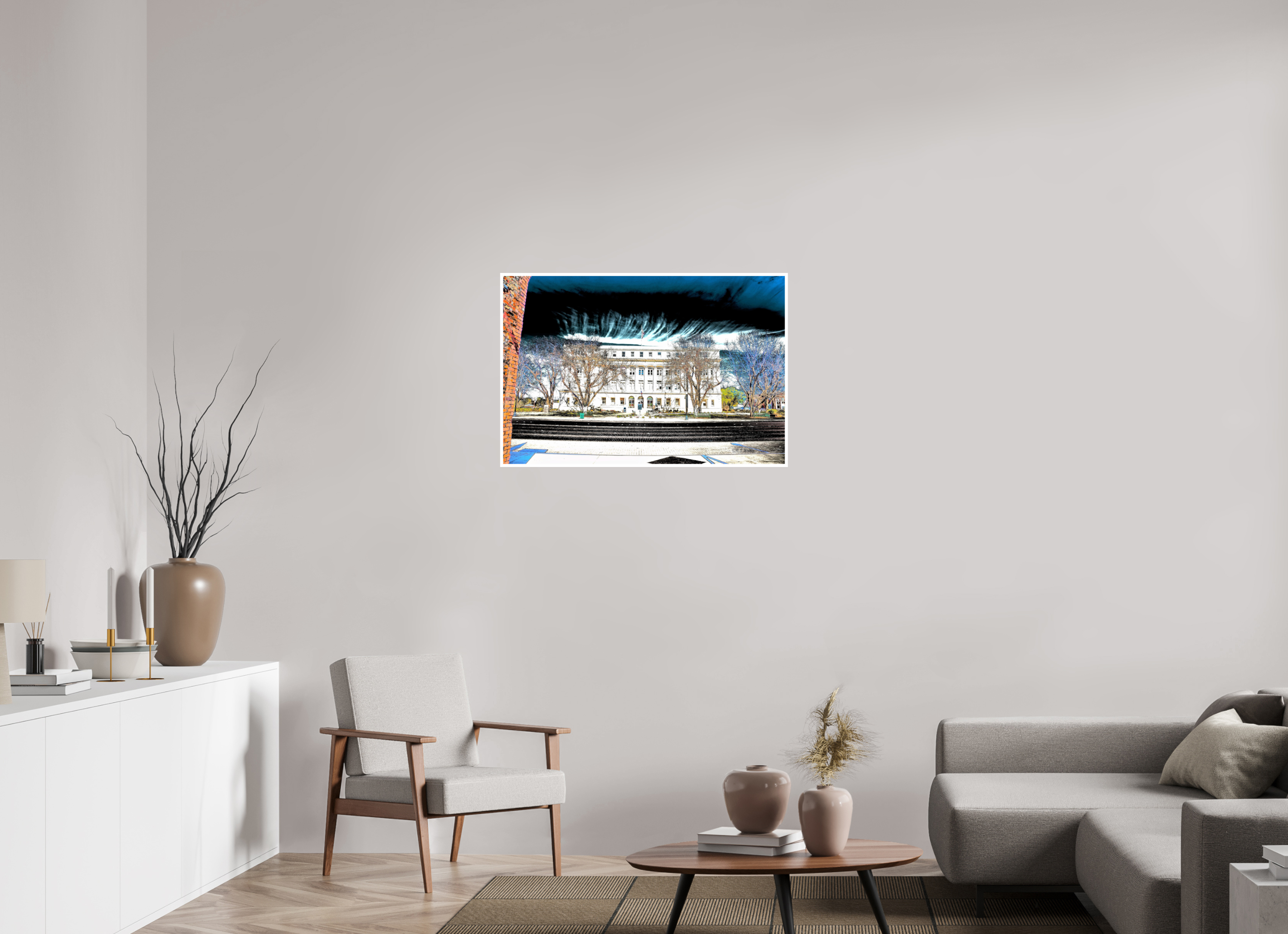 36 x 24″, Print with 0.4in white border Stephens County Courthouse