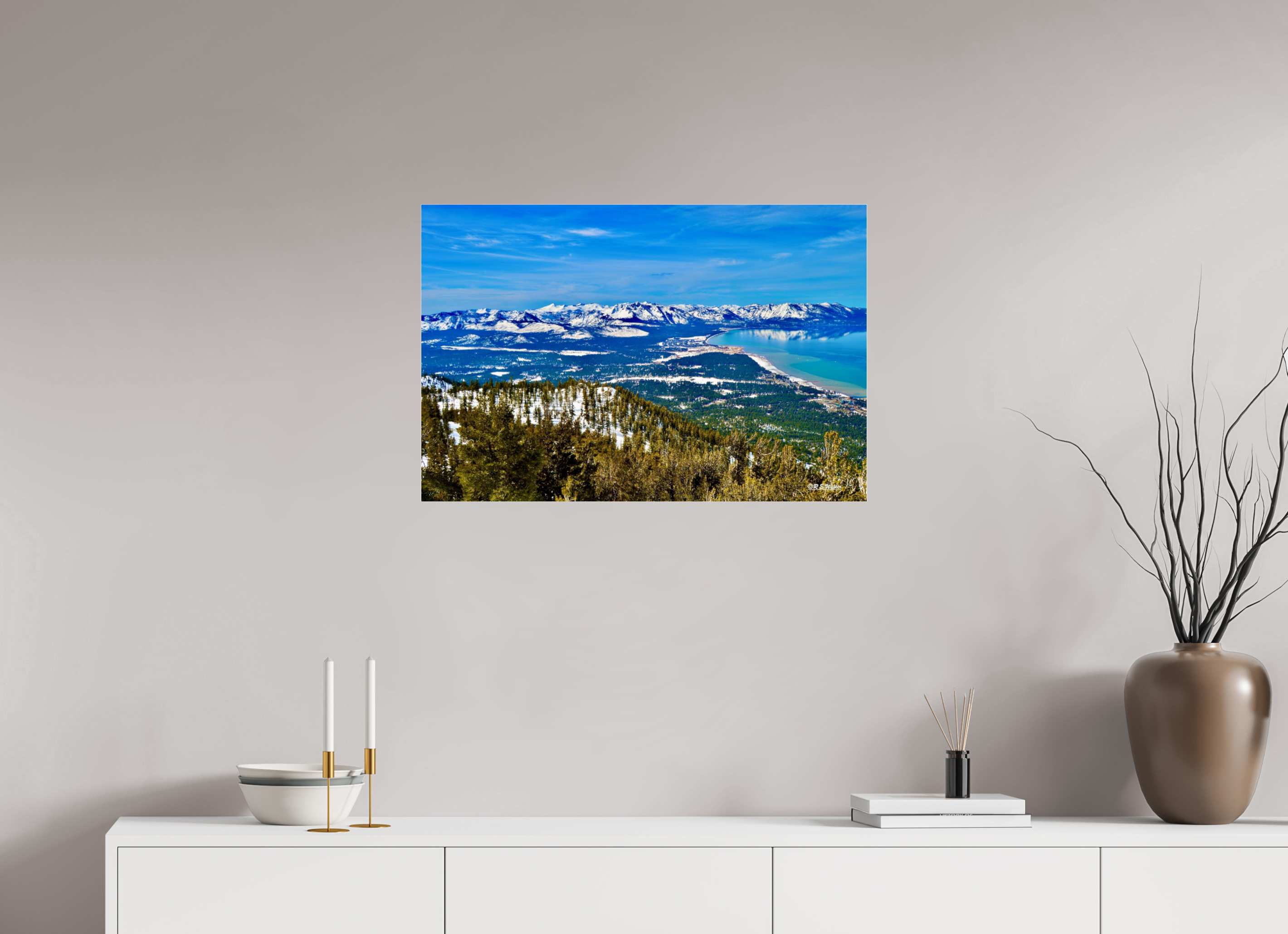 30 x 20″, acrylic-noframe-glossy Lake Tahoe Partial View