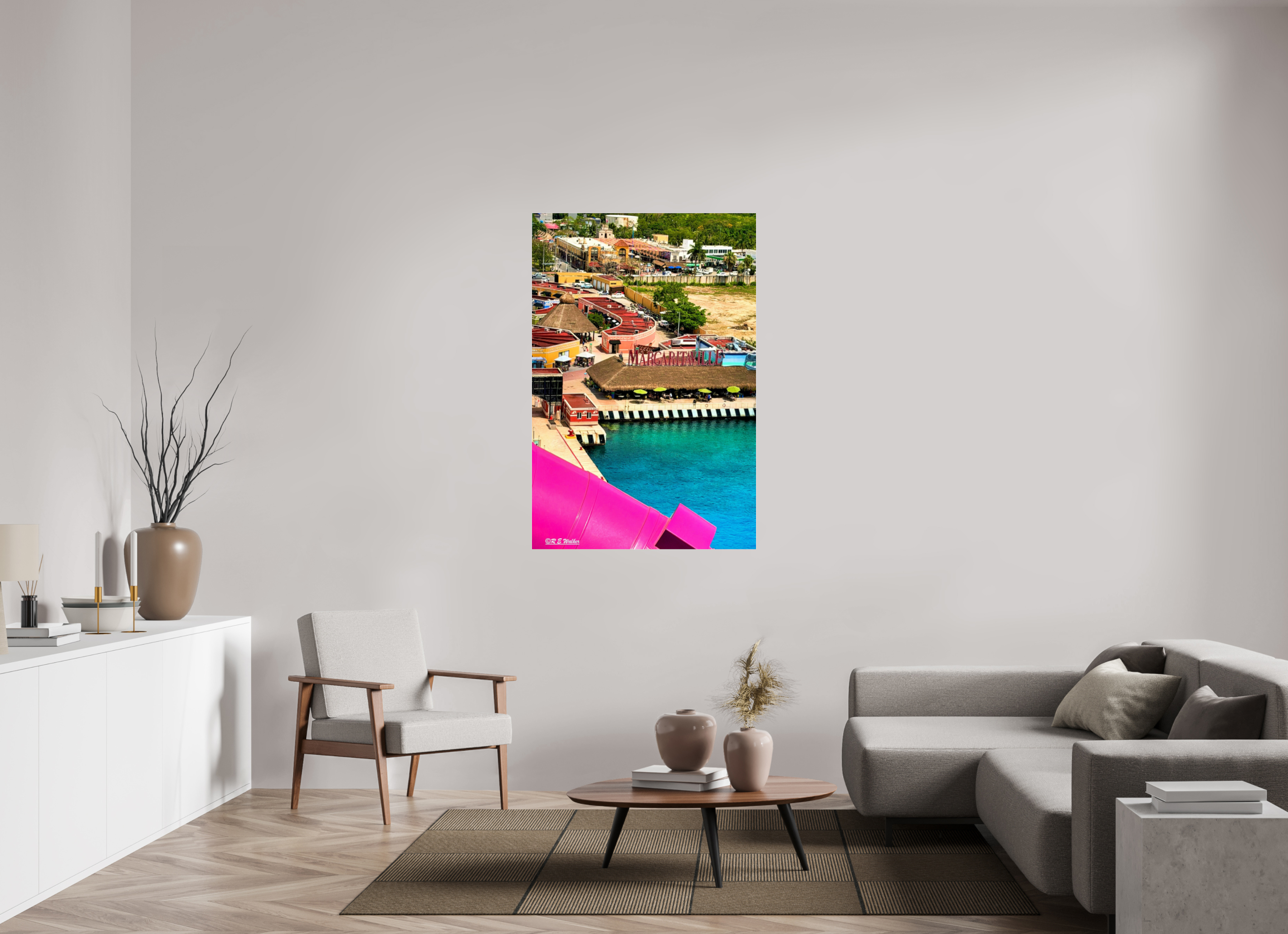 36 x 54″, acrylic-noframe-glossy Docked in Cozumel