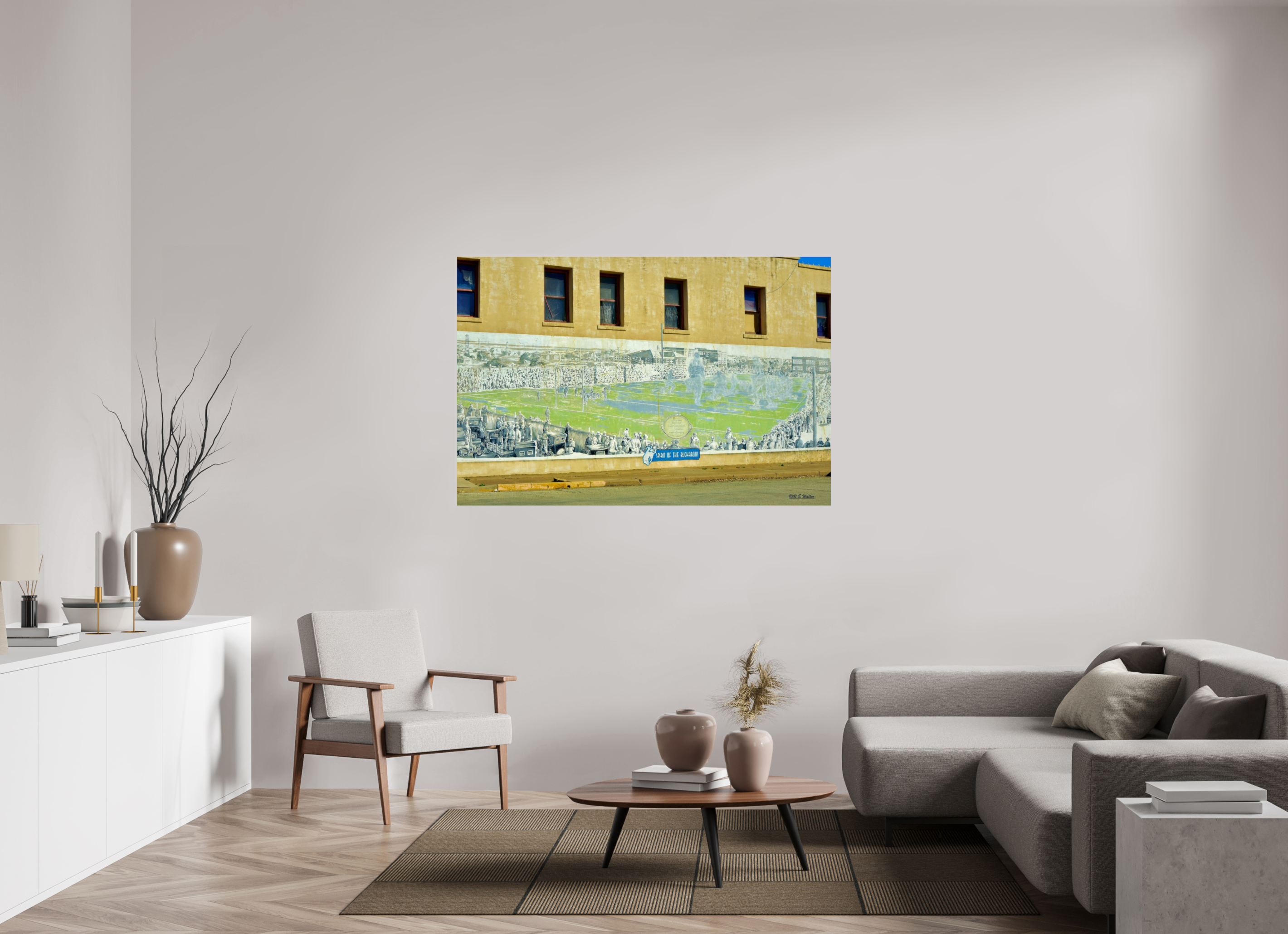 60 x 40″, acrylic-noframe-glossy Football Mural Breckenridge, TX