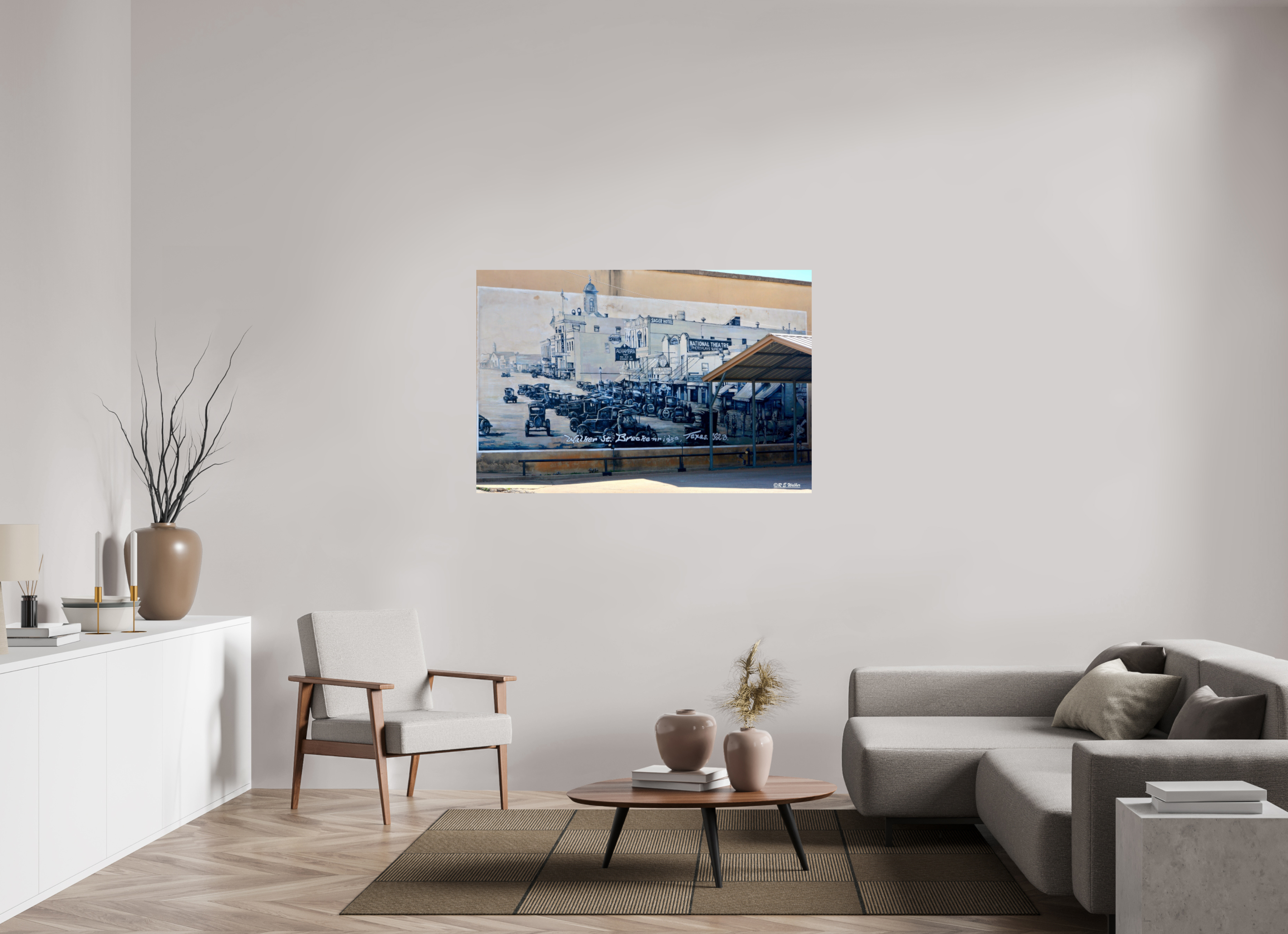 54 x 36″, Glossy Print without border Old Breckenridge Town Mural