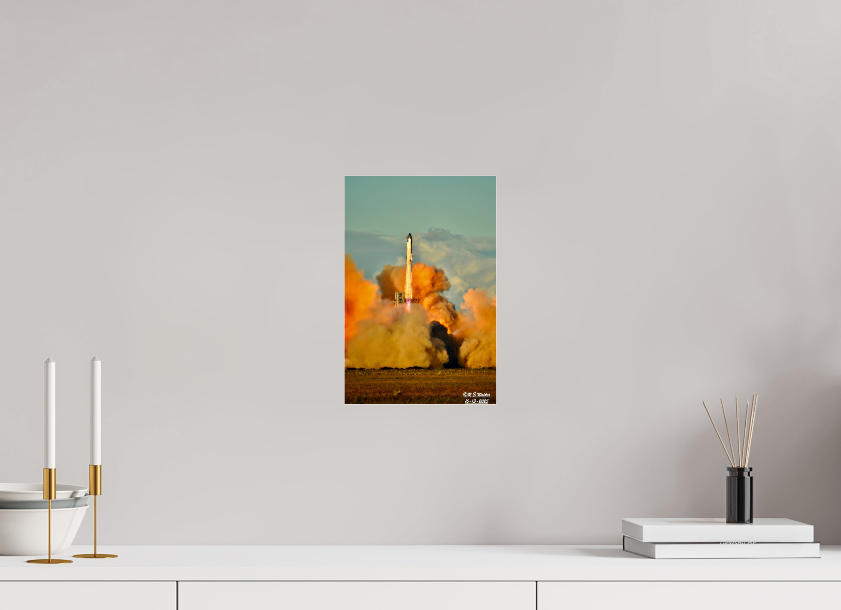8 x 12″, acrylic-noframe-glossy Starship IFT11 Clearing Tower
