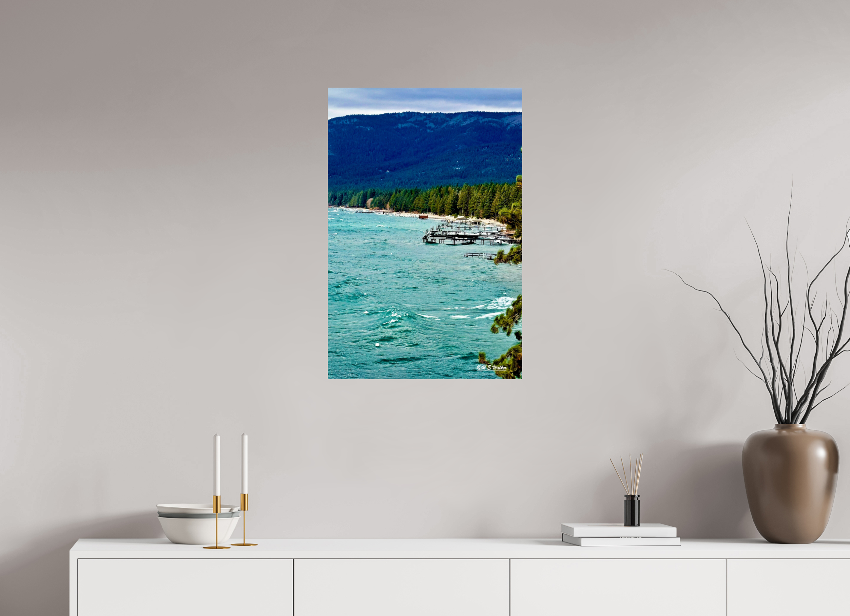 20 x 30″, Glossy Print without border Docks at Incline Village