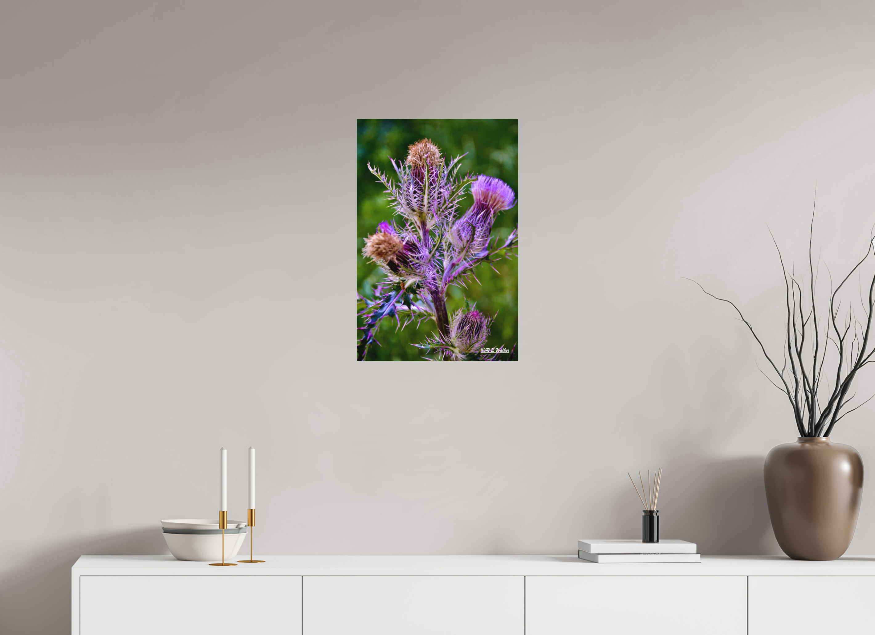 16 x 24″, Aluminum Thistle