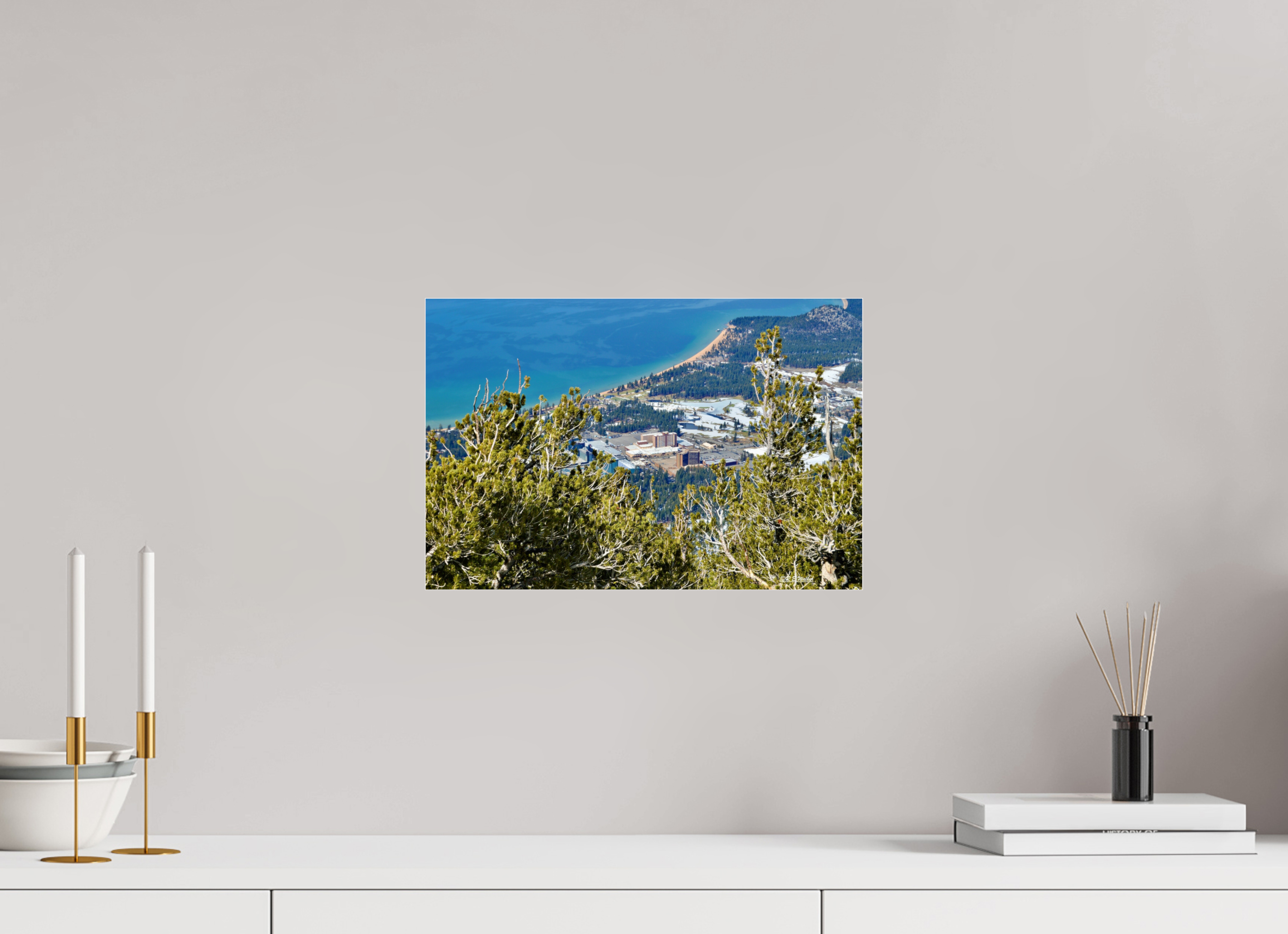 15 x 10″, acrylic-noframe-glossy View from Heavenly Mountain to city below