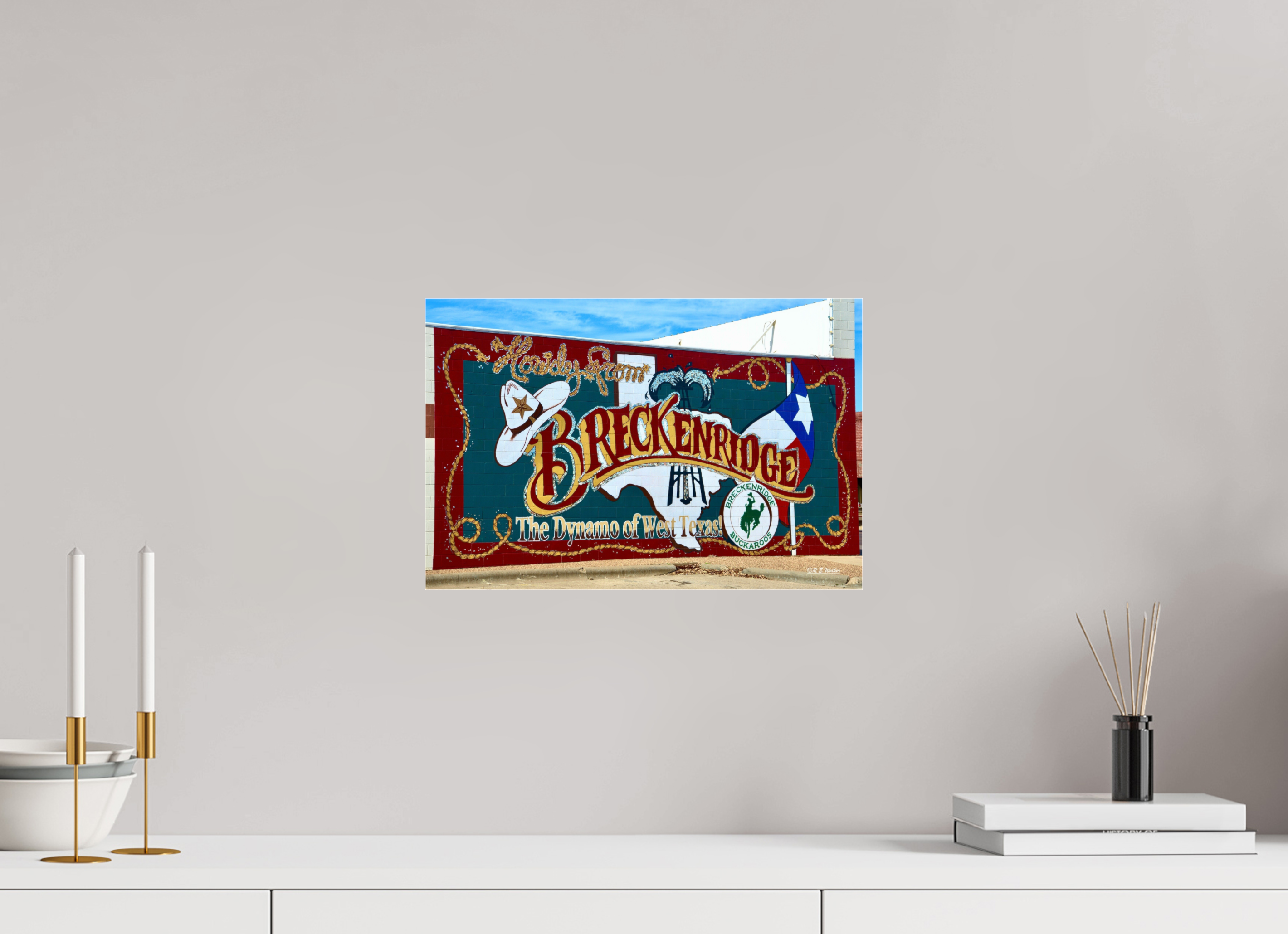 15 x 10″, acrylic-noframe-glossy Breckenridge, TX Welcome Mural