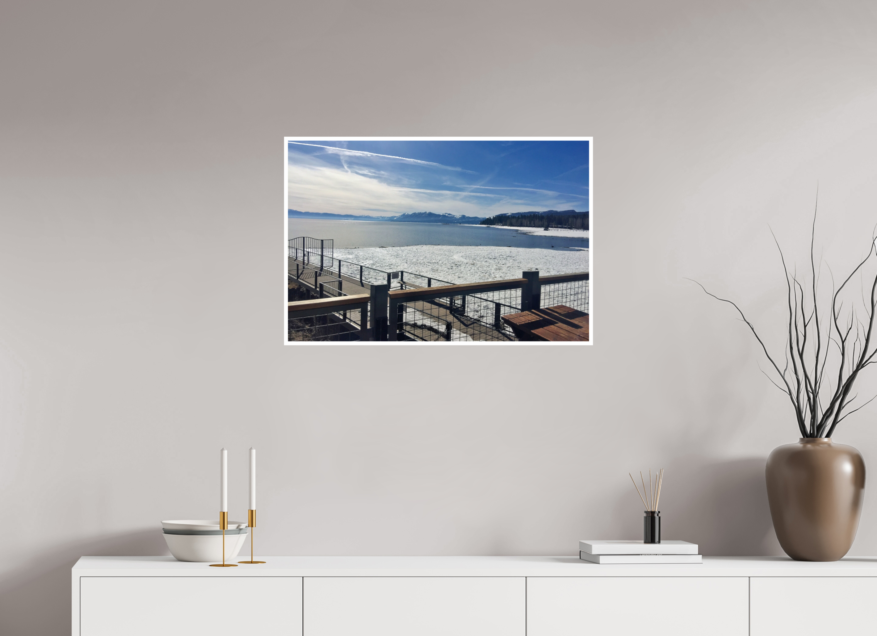 30 x 20″, Print with 0.4in white border Tahoe City Lake view