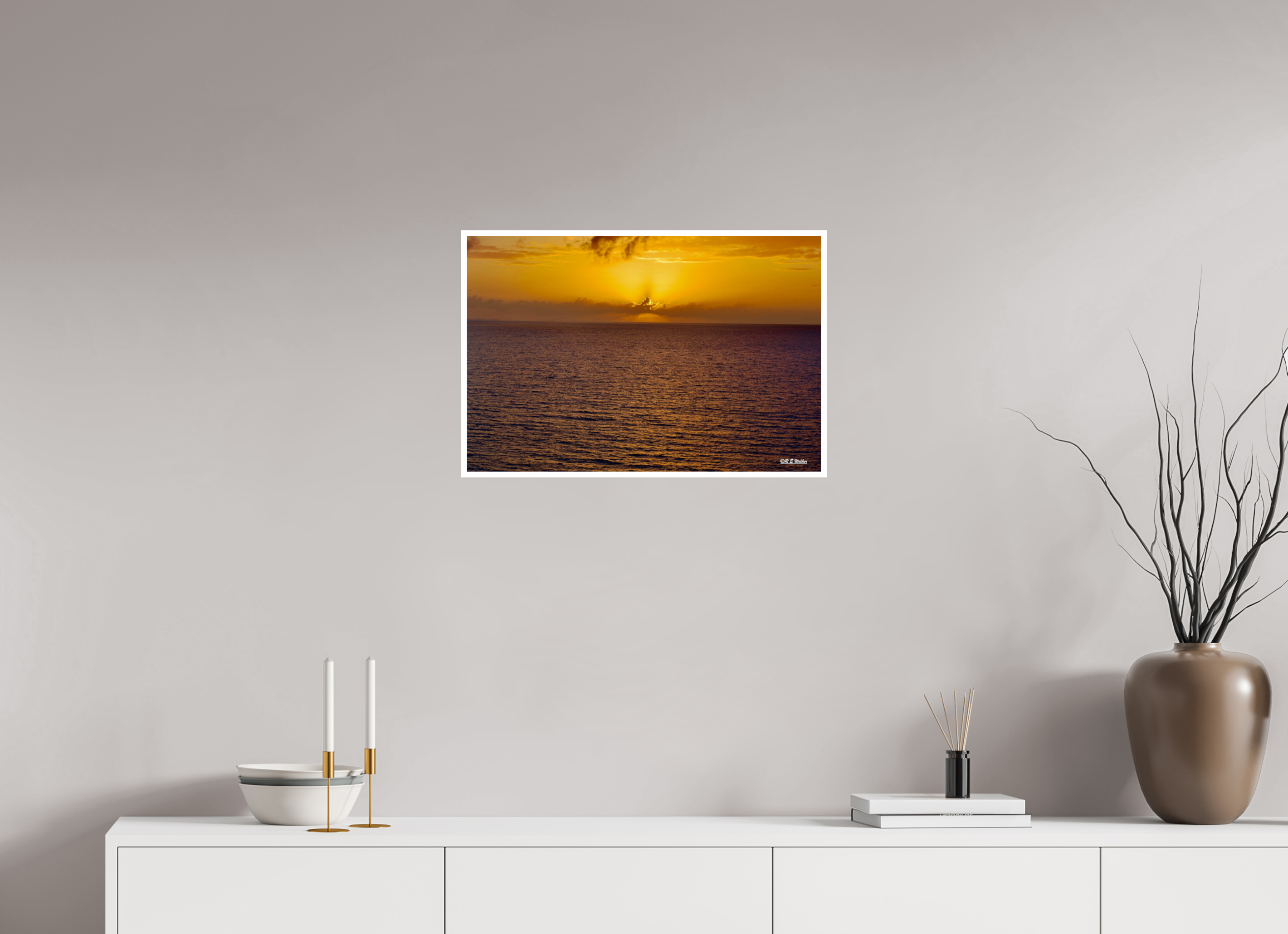 24 x 16″, Print with 0.4in white border Sunset at Sea