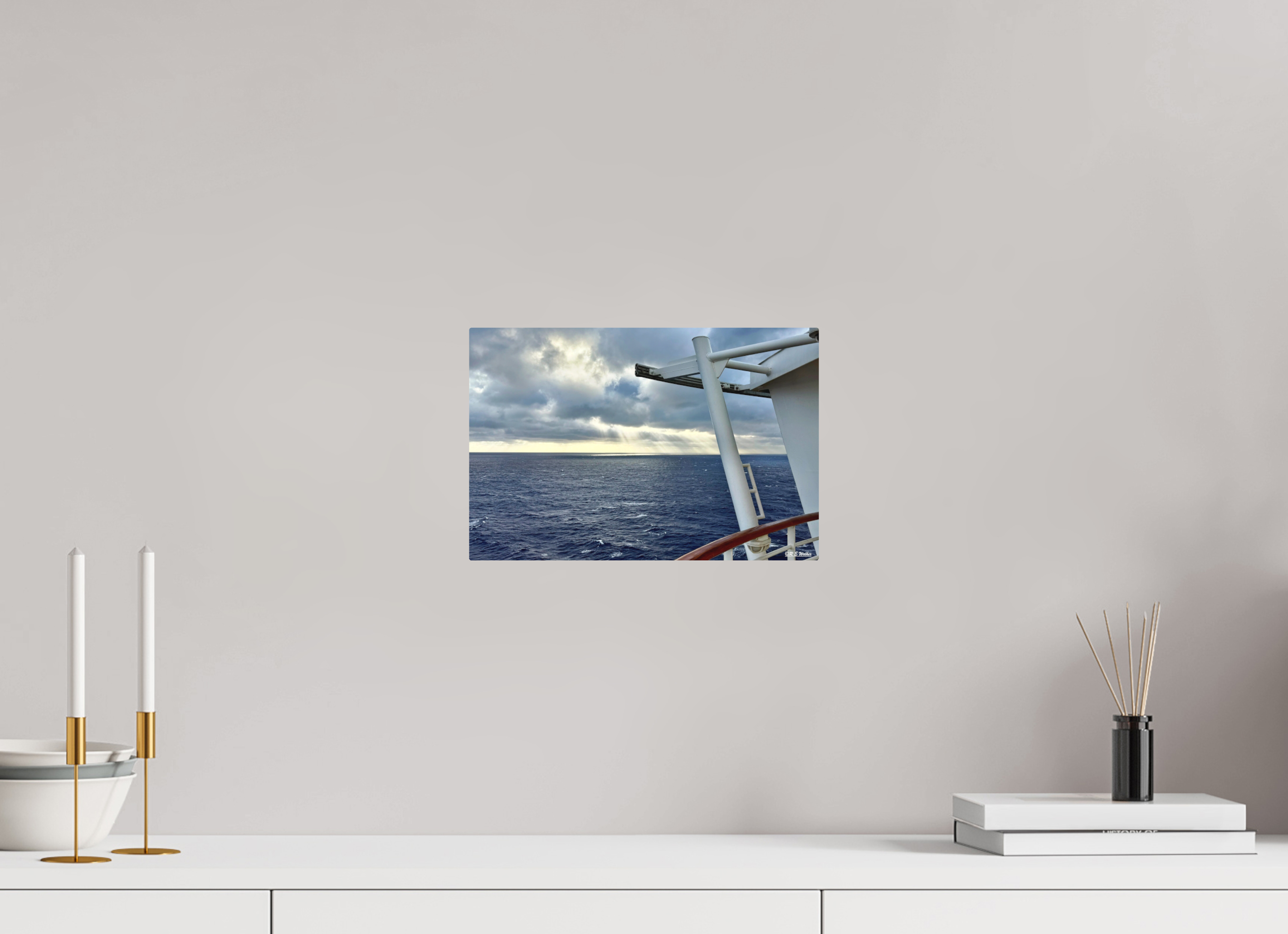 12 x 8″, Aluminum Sunlight coming through Clouds