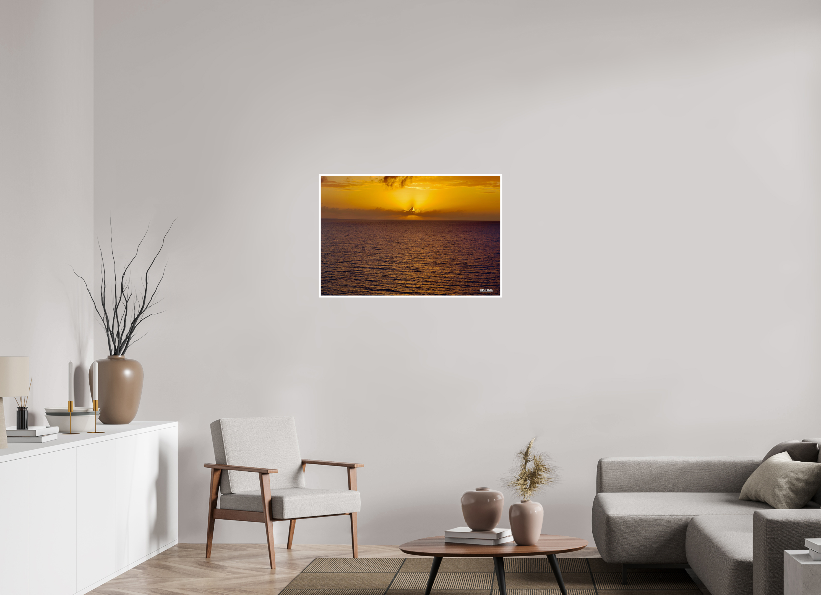 36 x 24″, Print with 0.4in white border Sunset at Sea