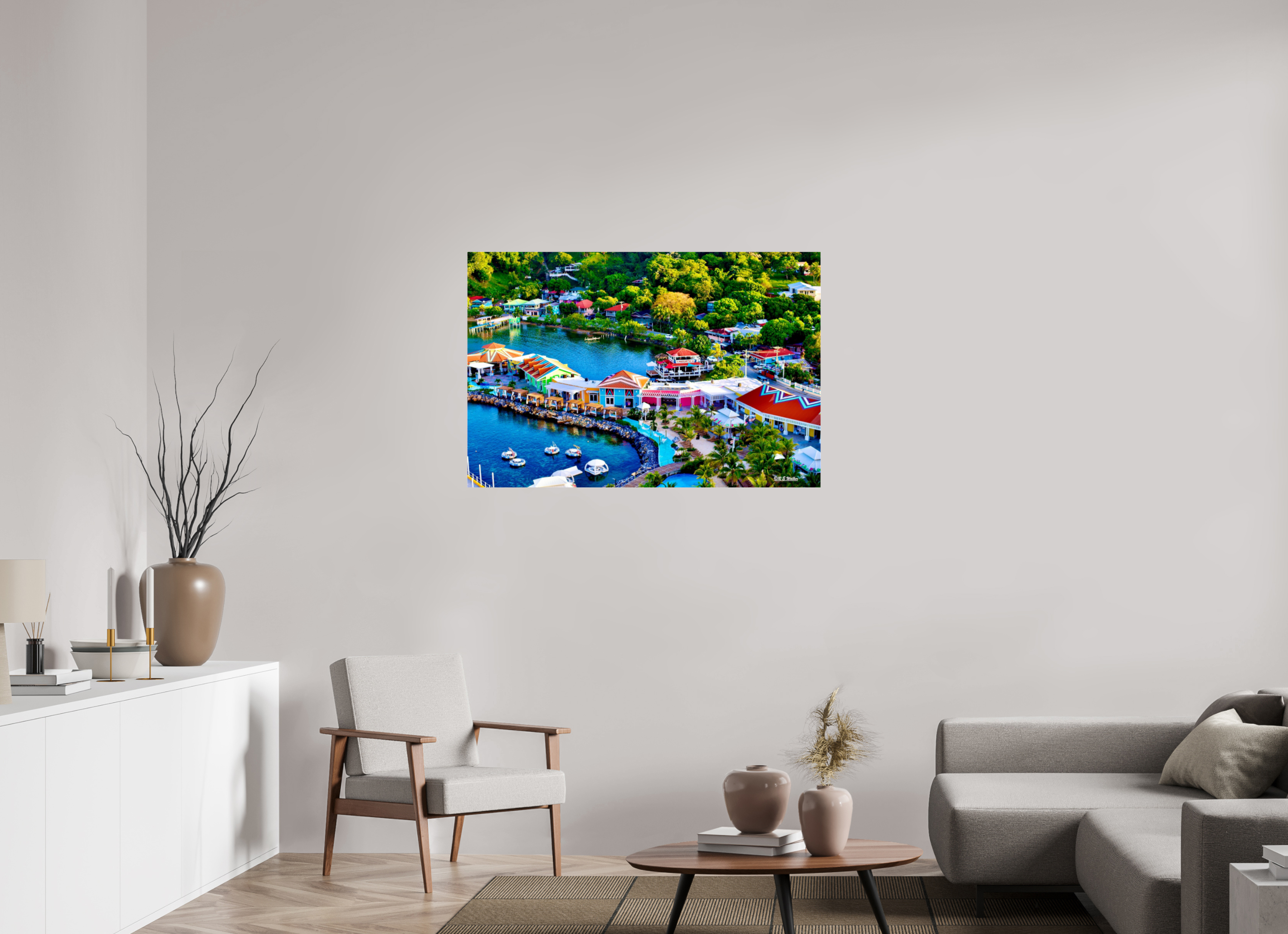 45 x 30″, acrylic-noframe-glossy Roatan Port