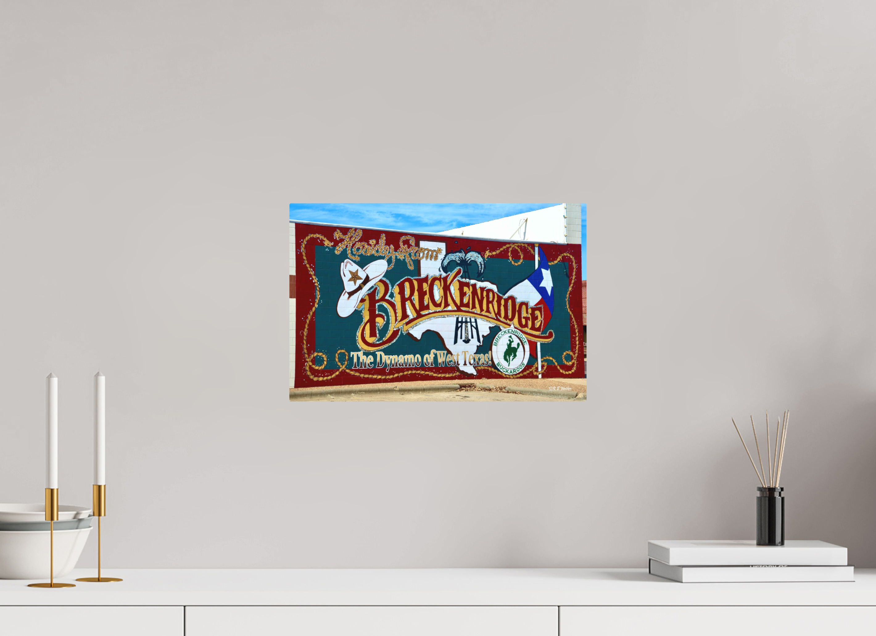 15 x 10″, Aluminum Breckenridge, TX Welcome Mural
