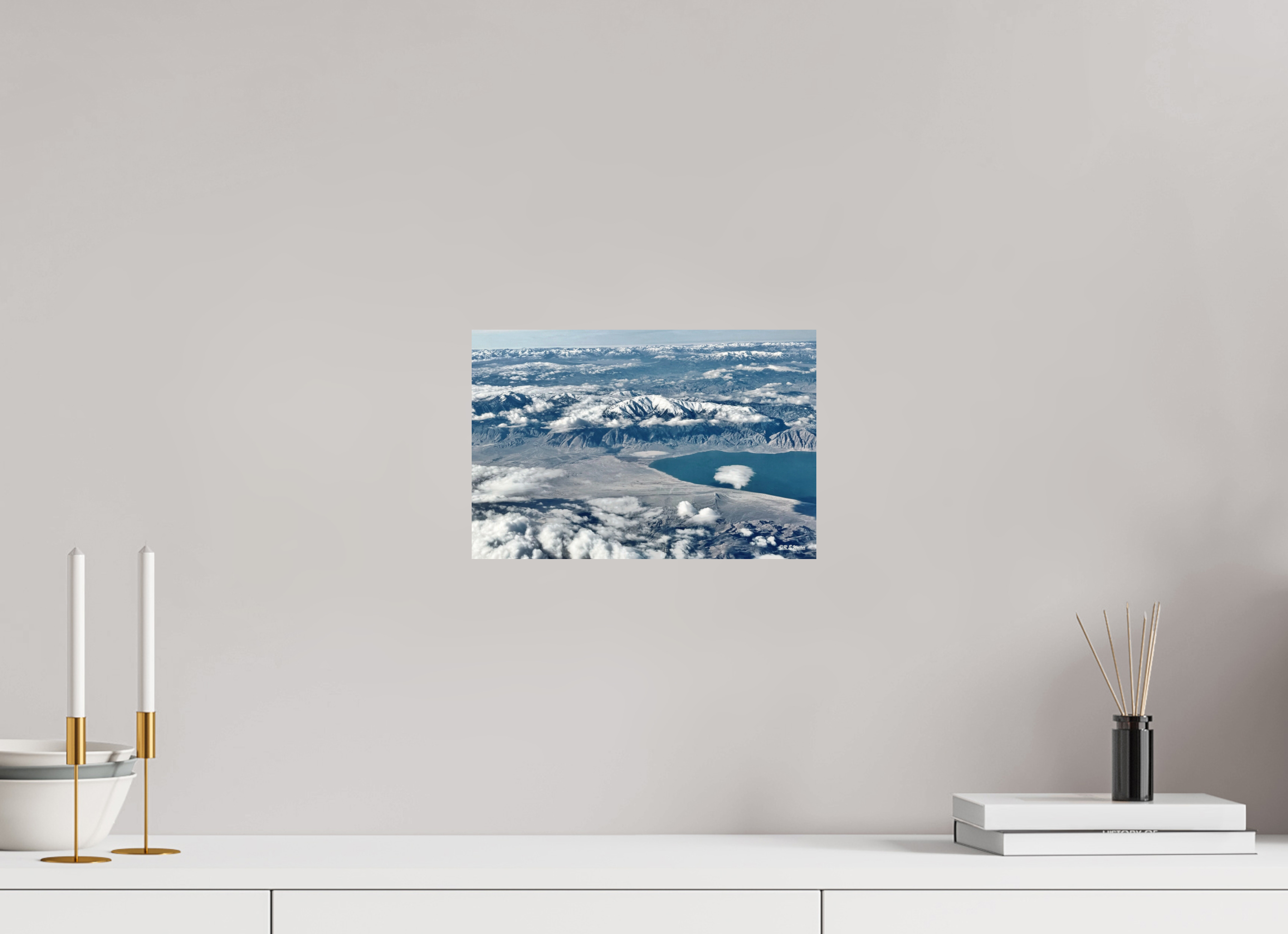 12 x 8″, Glossy Print without border Site from plane, mountain and lake