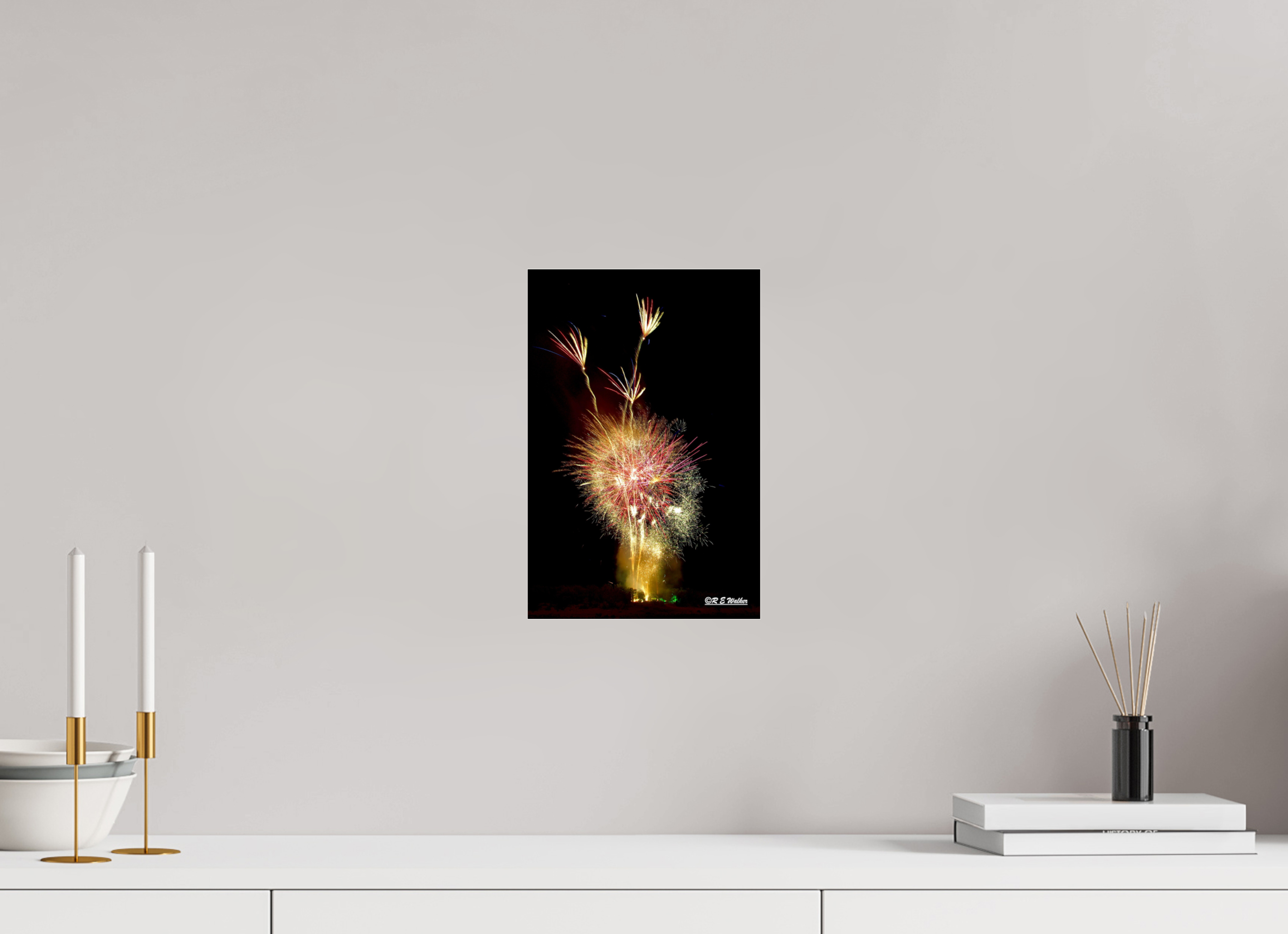 8 x 12″, acrylic-noframe-glossy Three Flower Fireworks
