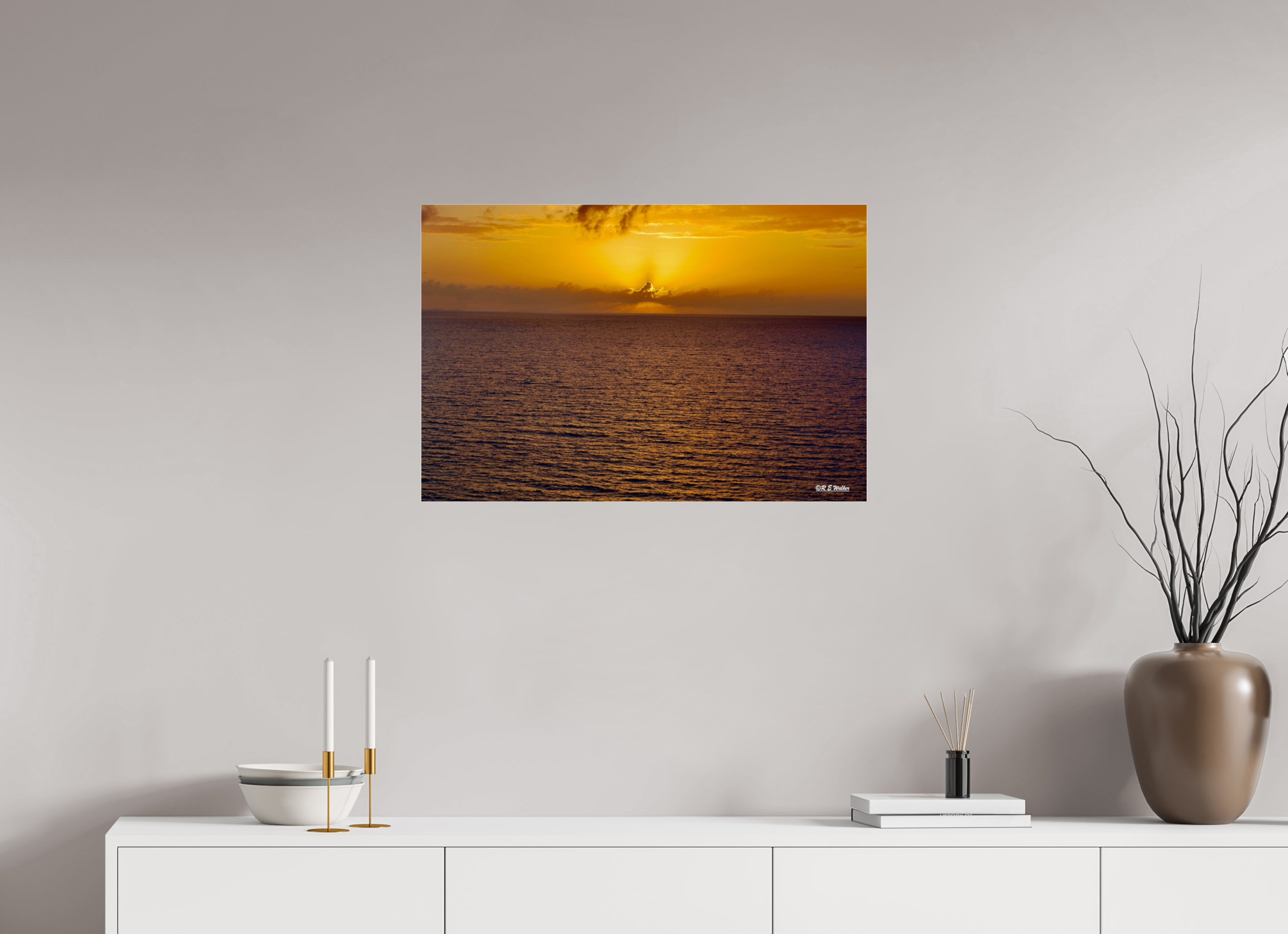 30 x 20″, acrylic-noframe-glossy Sunset at Sea