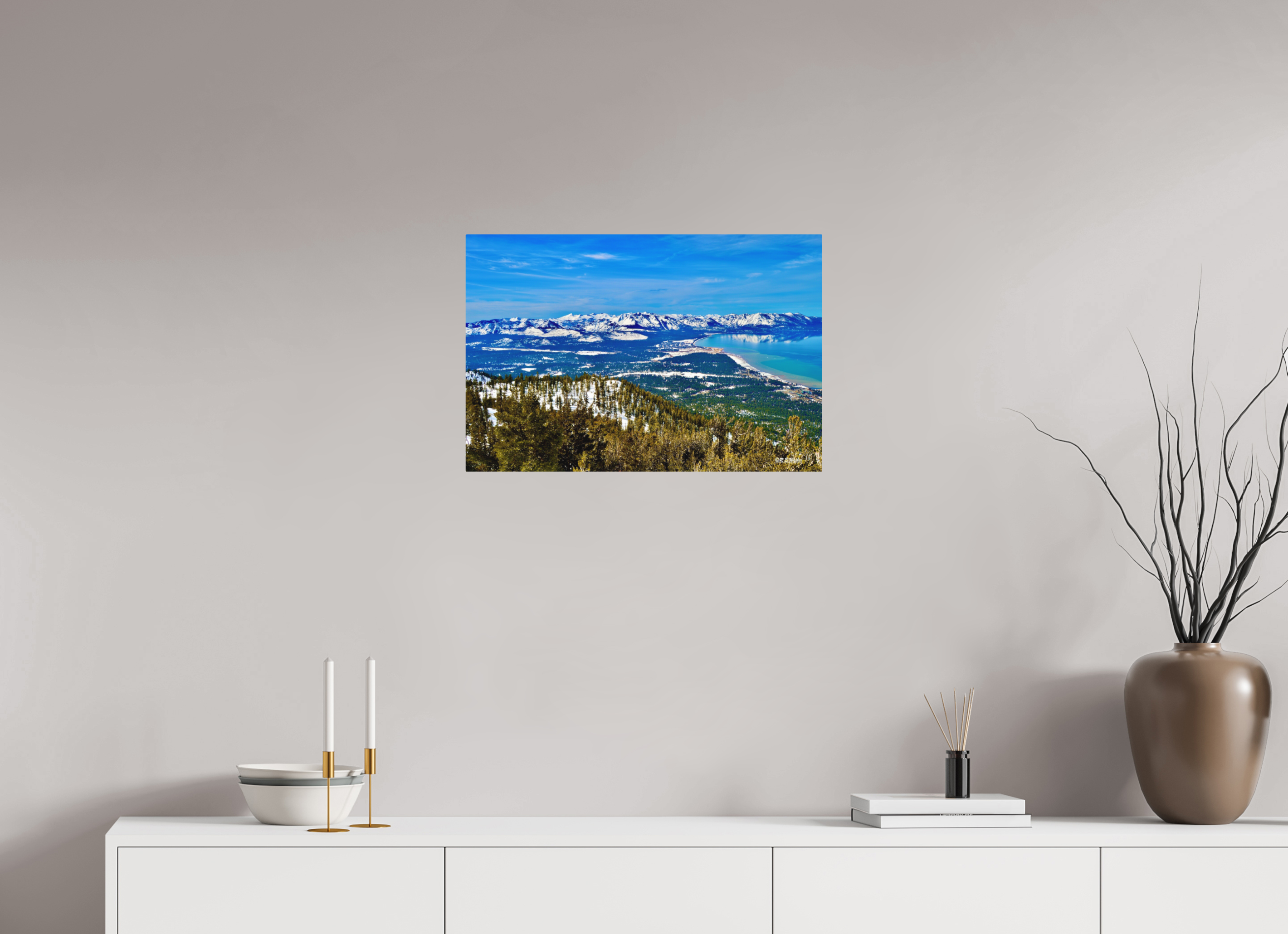 24 x 16″, Aluminum Lake Tahoe Partial View