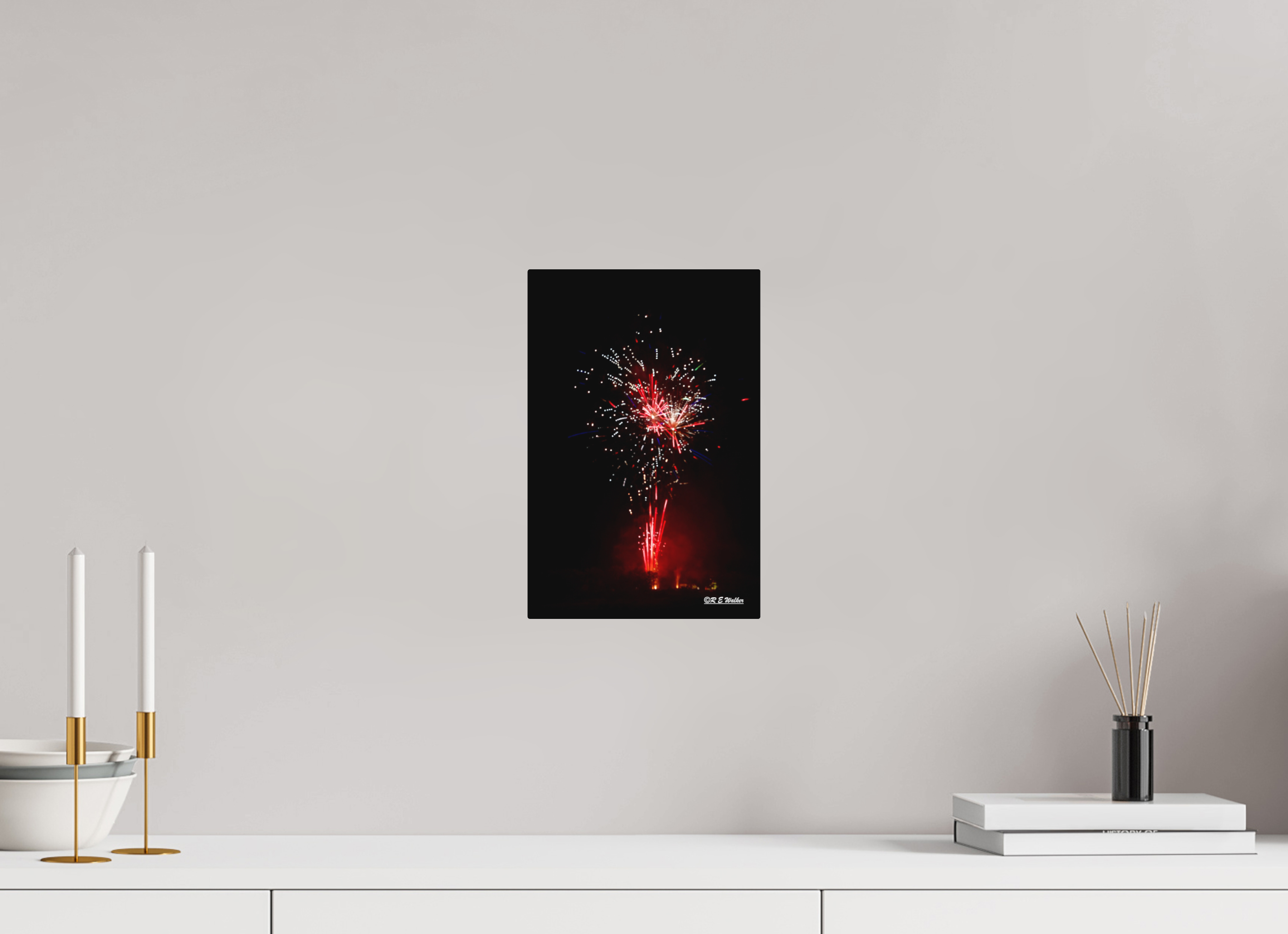 8 x 12″, Aluminum Light Bulb Fireworks