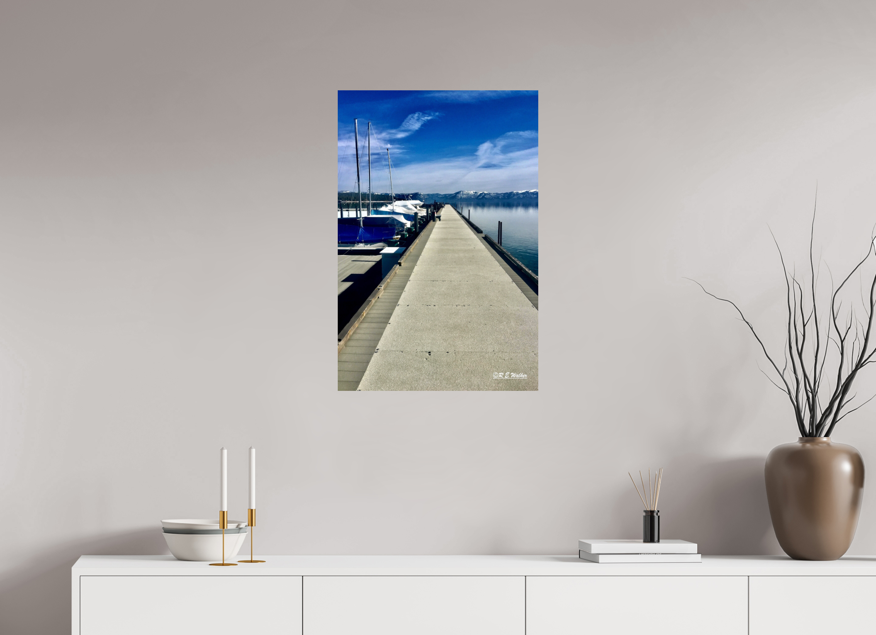 20 x 30″, Glossy Print without border Tahoe City Marina