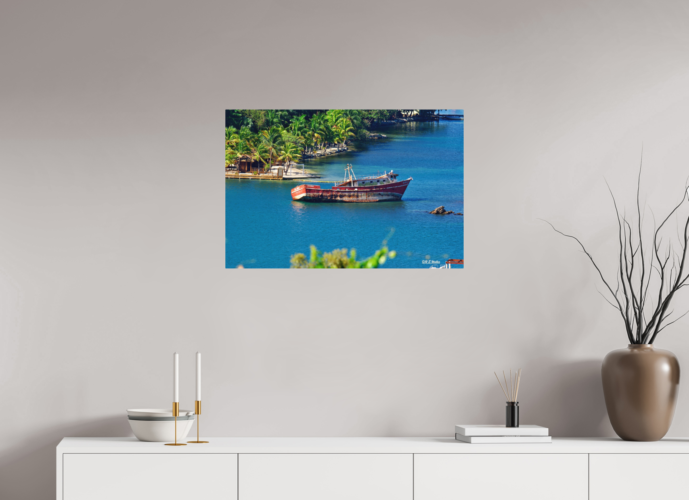 30 x 20″, Aluminum Wreckage in Roatan Honduras