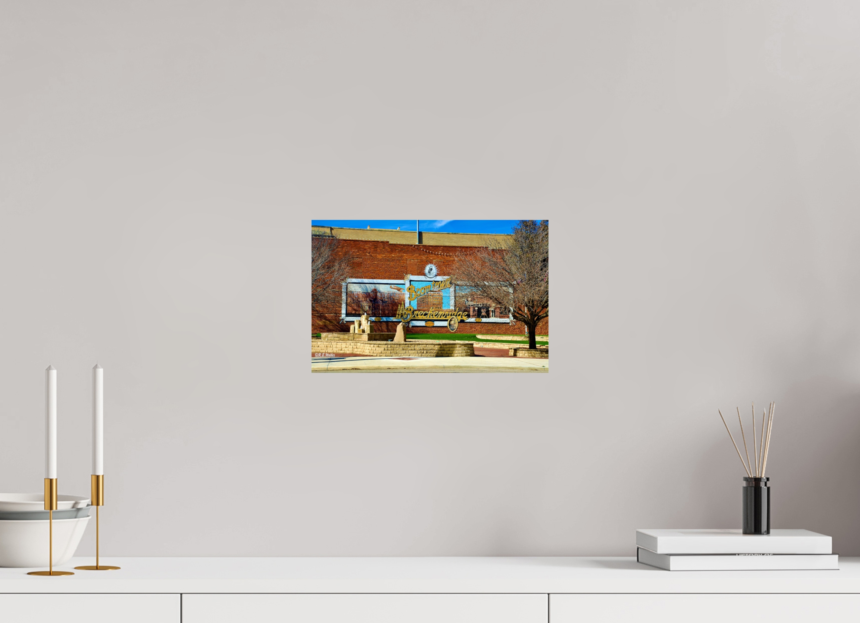 12.4 x 8″, Glossy Print without border Breckenridge, TX Downtown Entry Mural