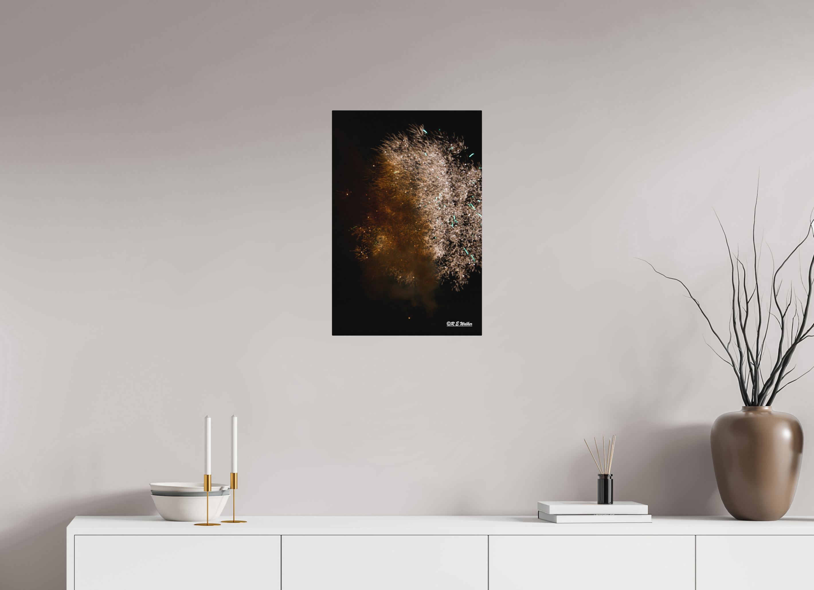 16 x 24″, Aluminum Face in Fireworks
