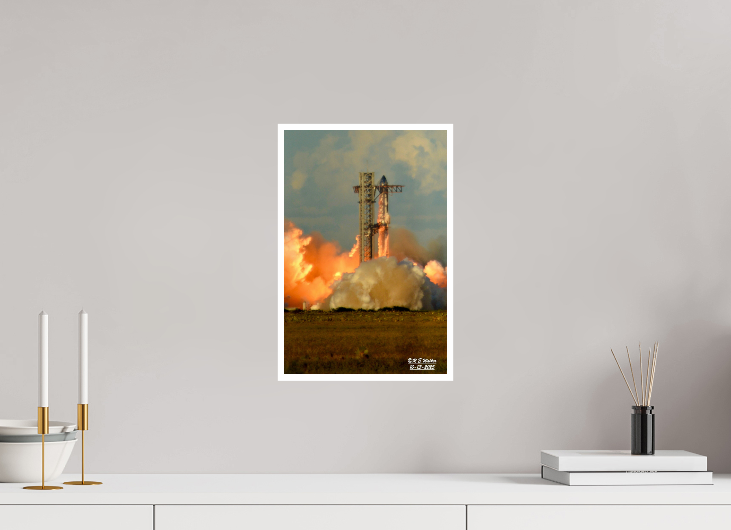 10 x 15″, Print with 0.4in white border SpaceX Starship Launch