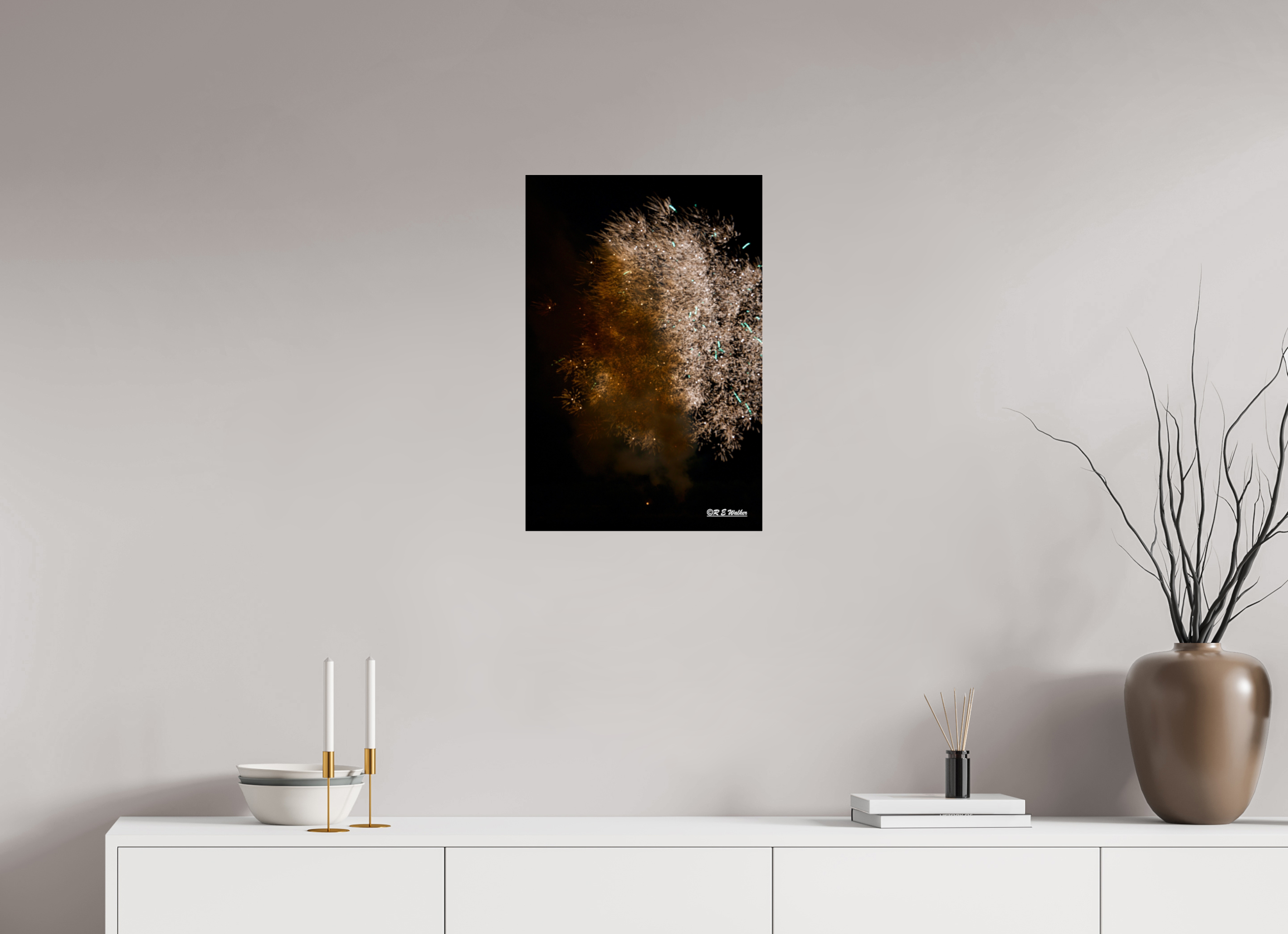 16 x 24″, acrylic-noframe-glossy Face in Fireworks