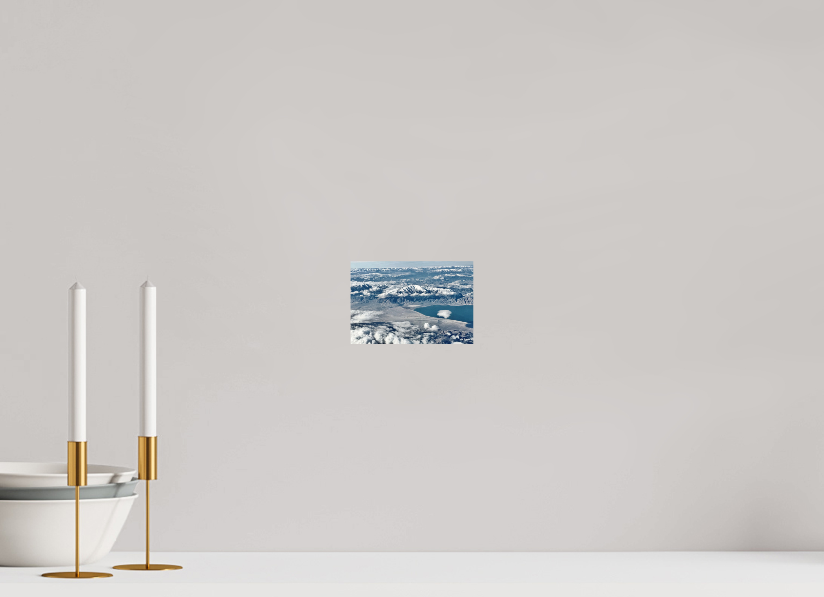 6 x 4″, Glossy Print without border Site from plane, mountain and lake
