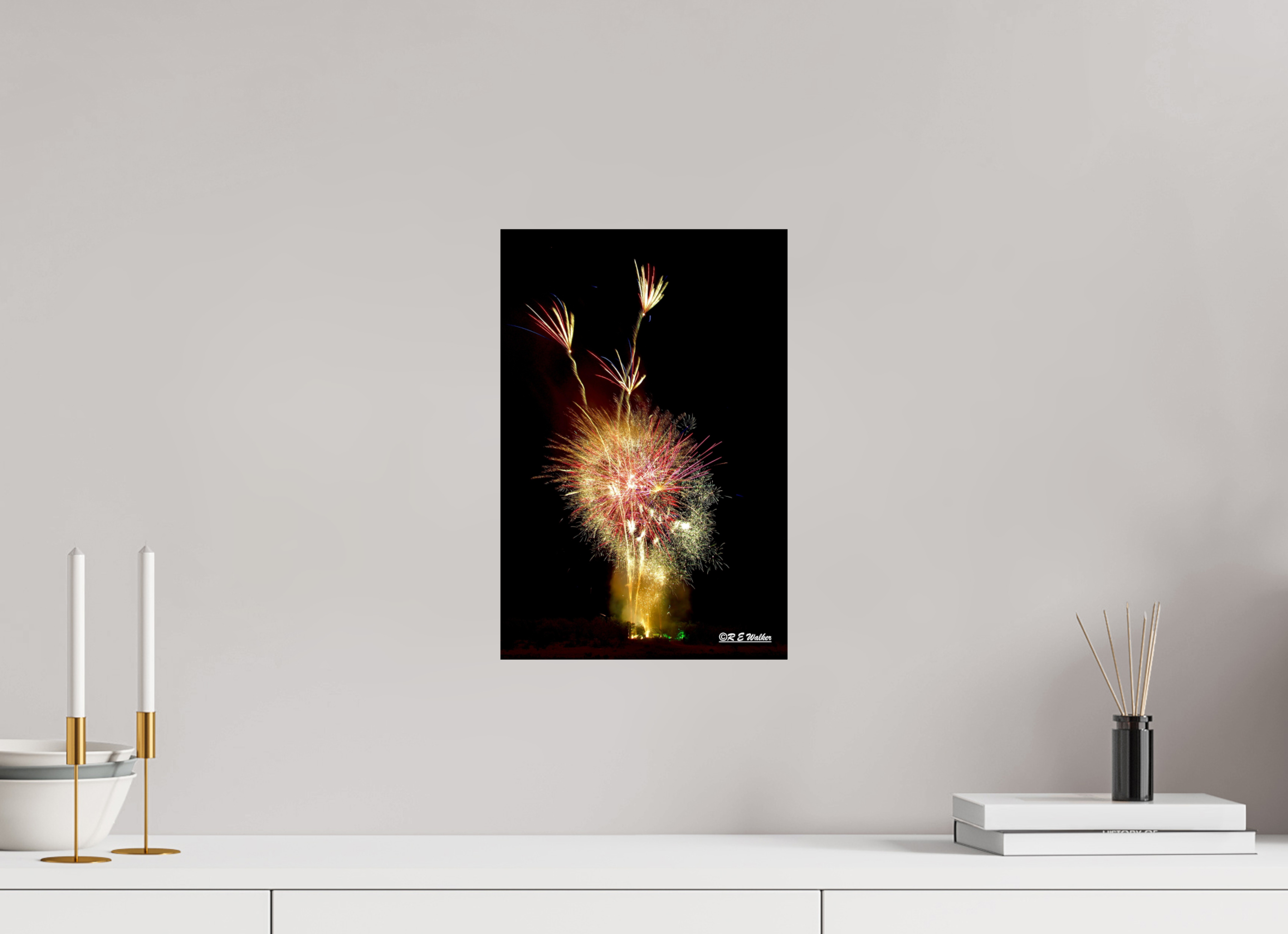 10 x 15″, Glossy Print without border Three Flower Fireworks