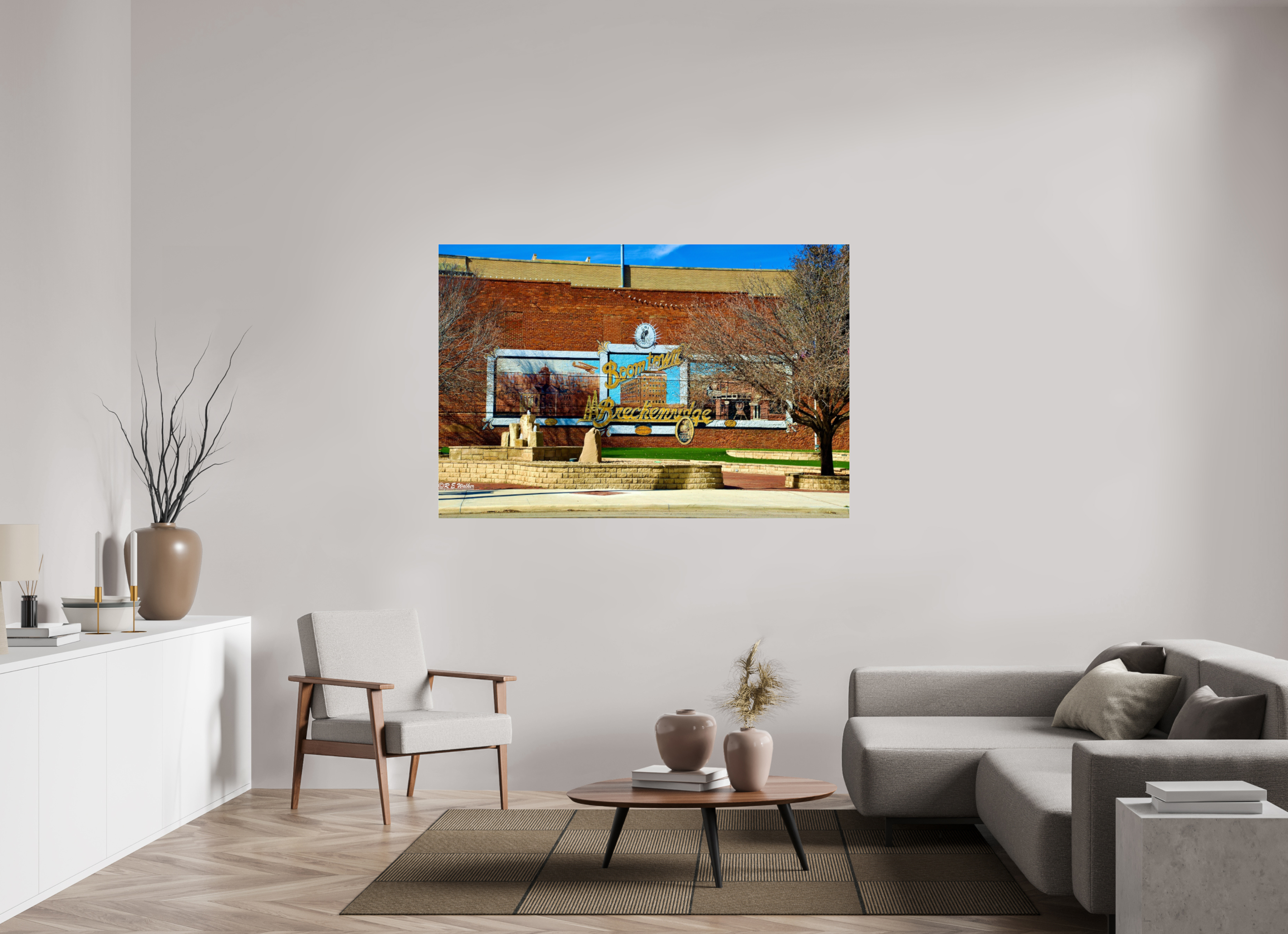 66 x 44″, acrylic-noframe-glossy Breckenridge, TX Downtown Entry Mural
