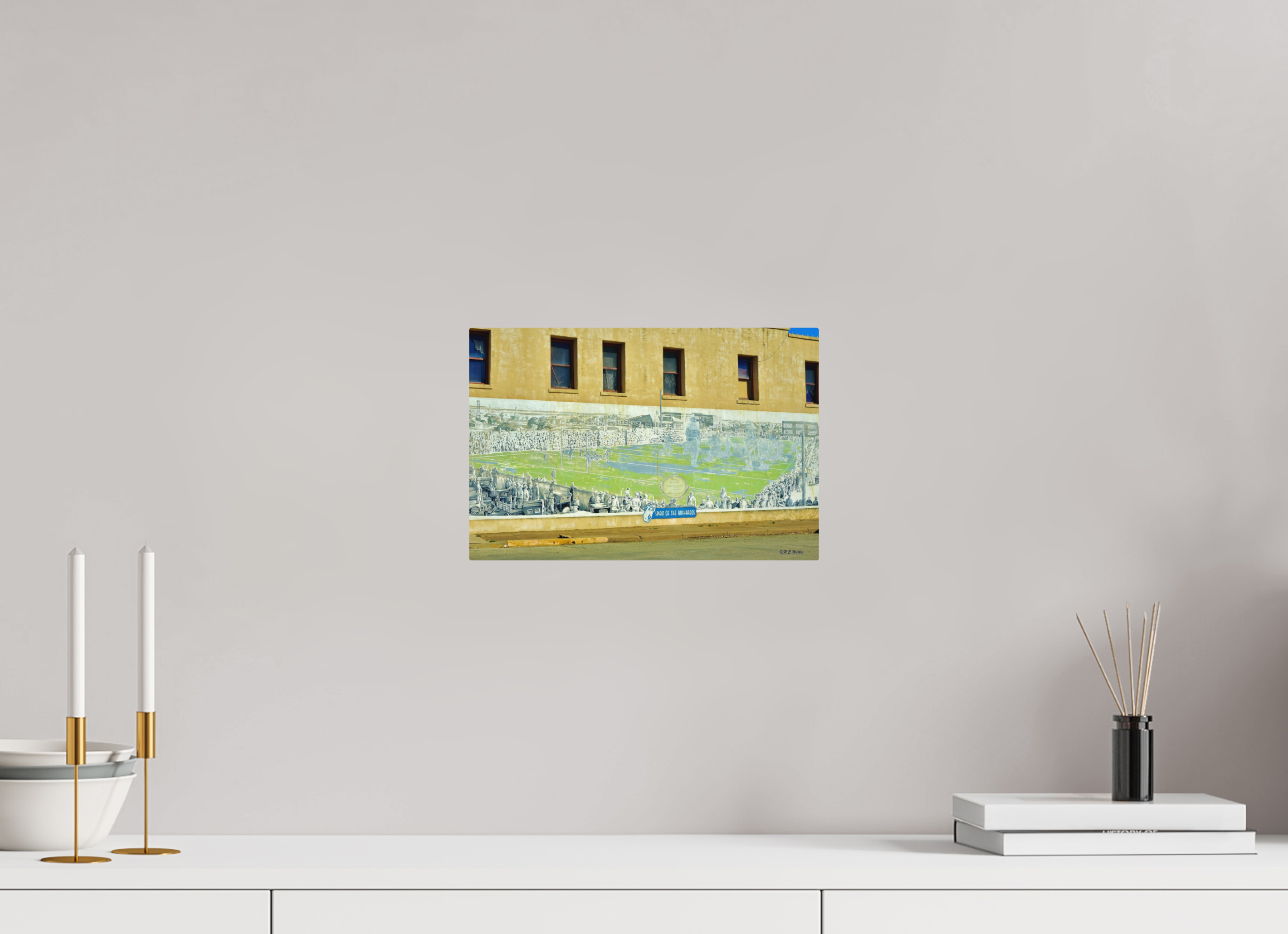 12 x 8″, Aluminum Football Mural Breckenridge, TX