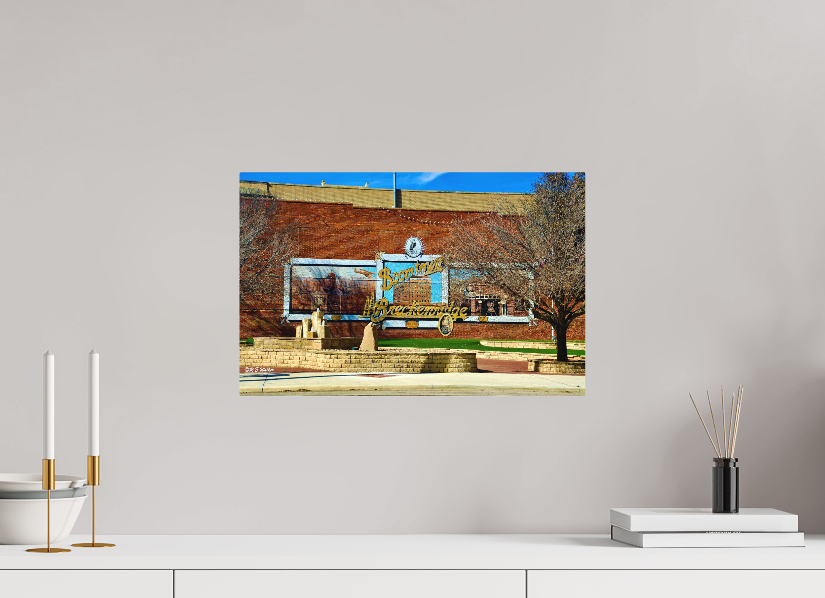 18.5 x 12″, Aluminum Breckenridge, TX Downtown Entry Mural