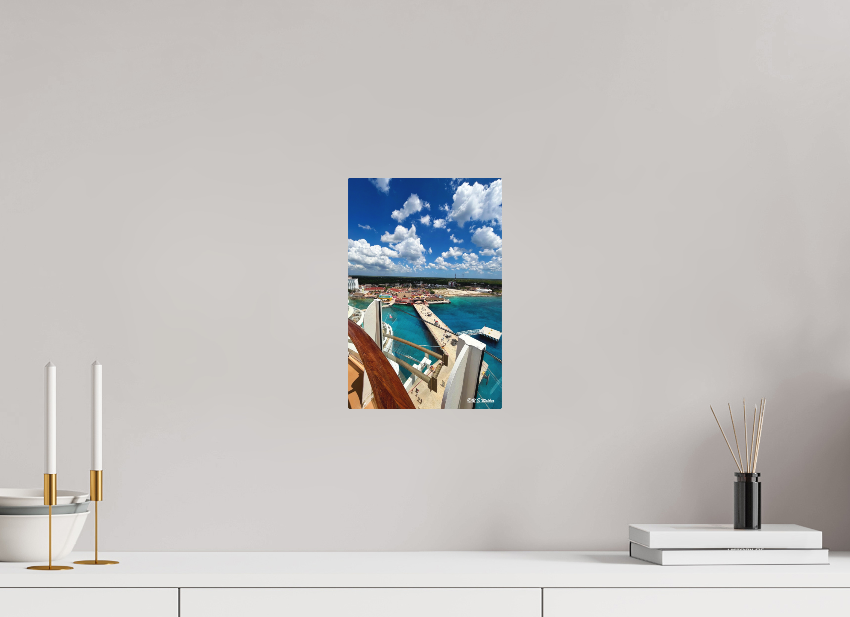 8 x 12″, Aluminum Ship docked view in Cozumel