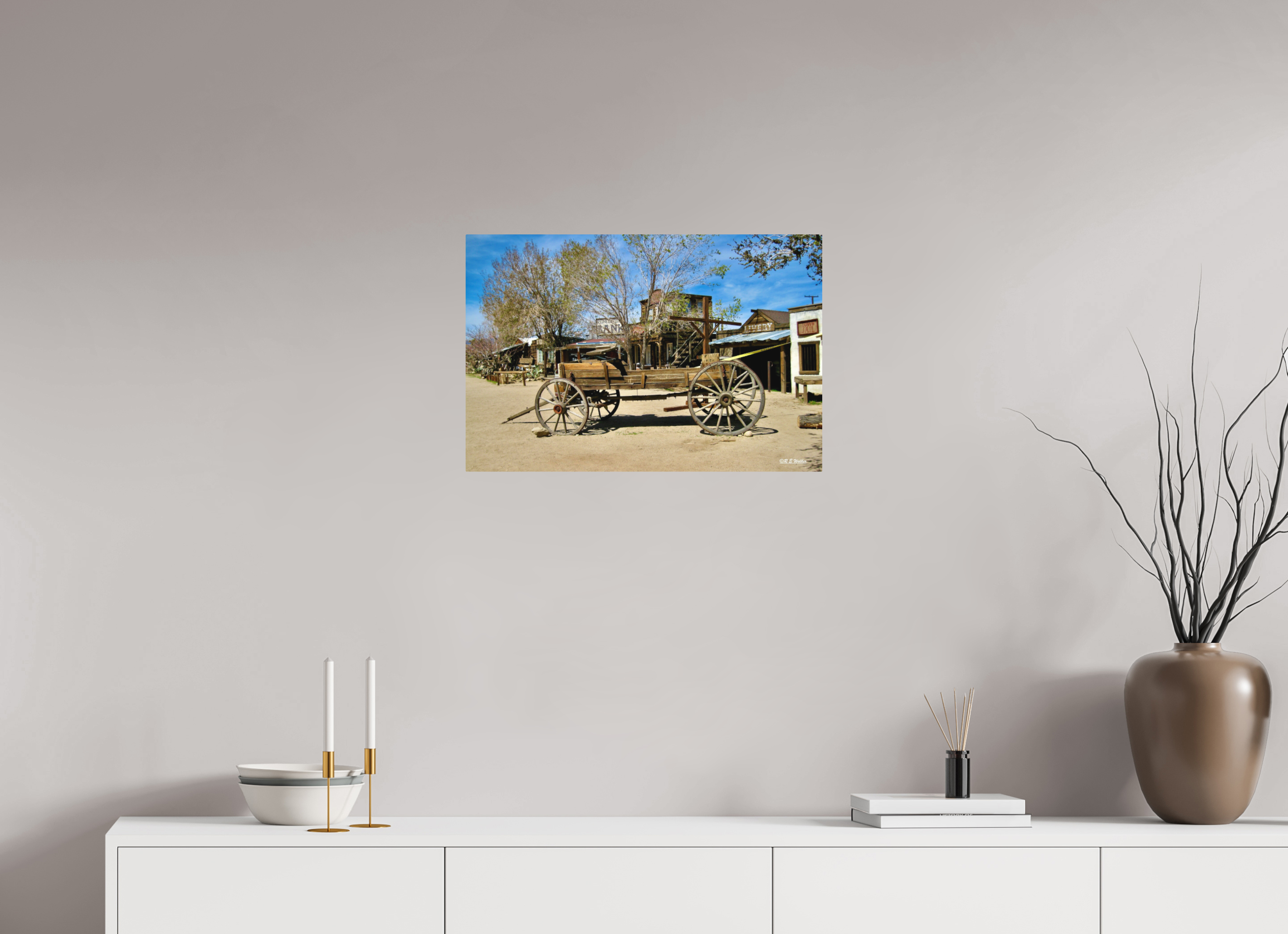 24 x 16″, Aluminum Old Wagon in Pioneer Town, CA