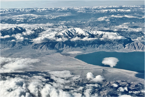 Main image Site from plane, mountain and lake