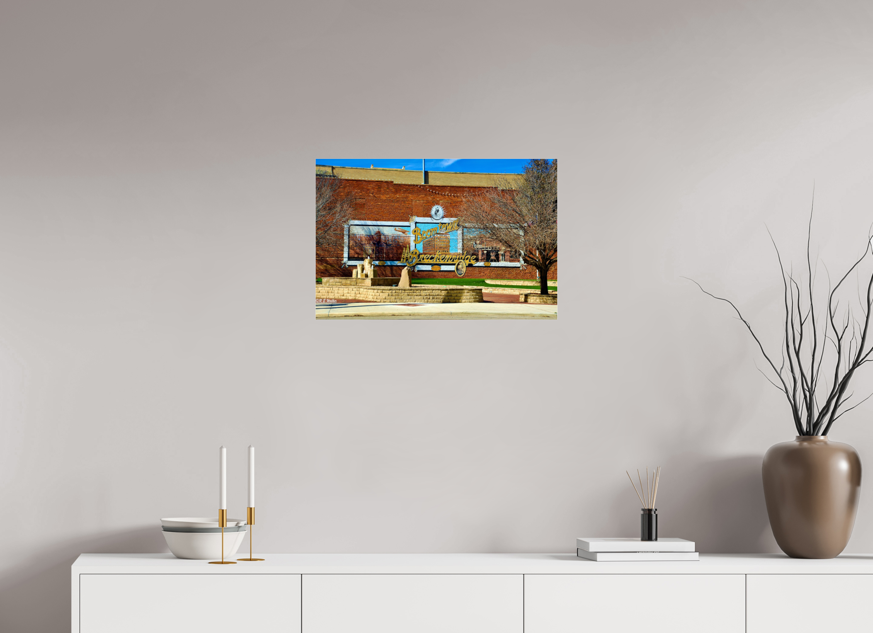 24 x 16″, acrylic-noframe-glossy Breckenridge, TX Downtown Entry Mural