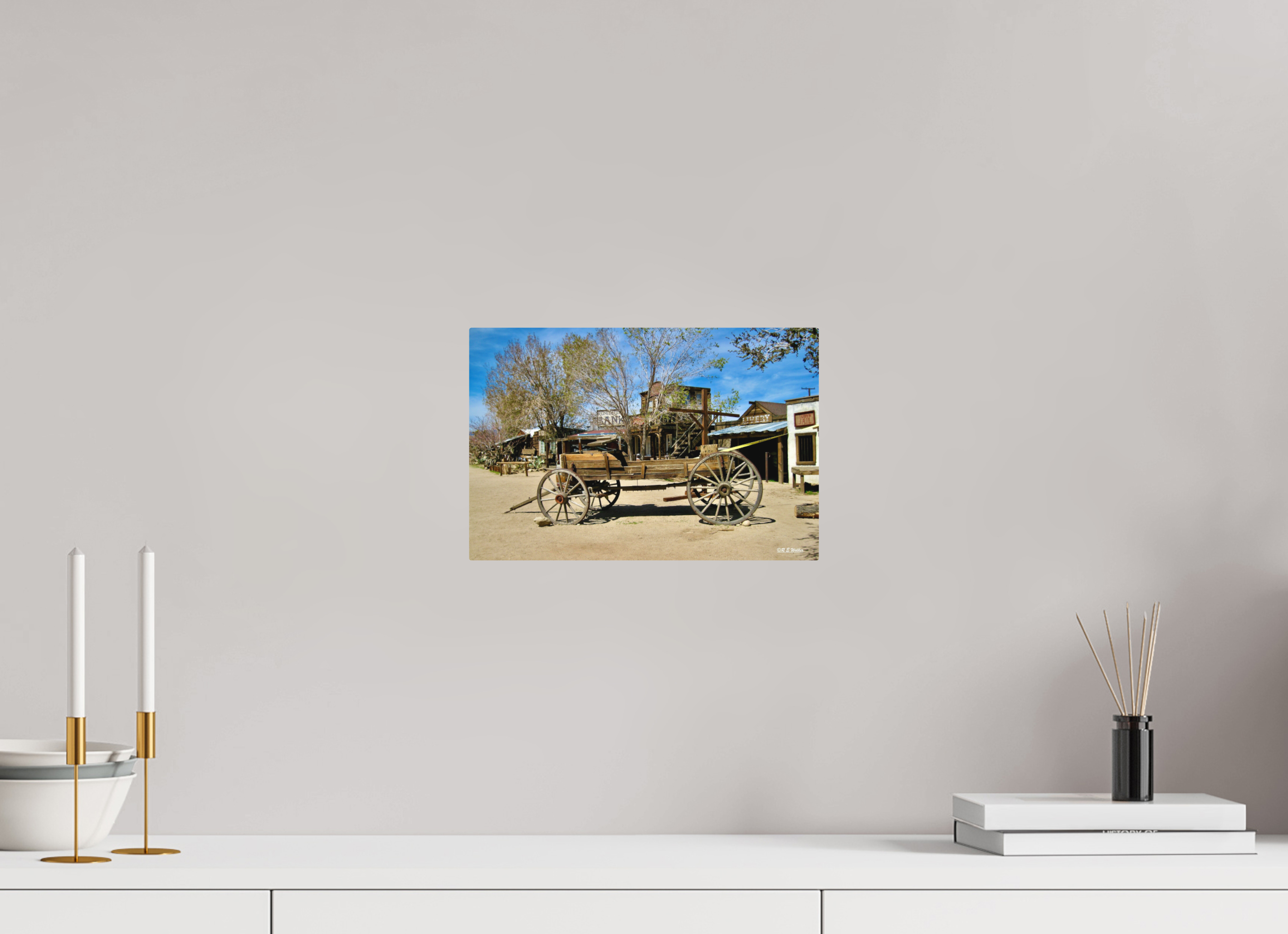 12 x 8″, Aluminum Old Wagon in Pioneer Town, CA
