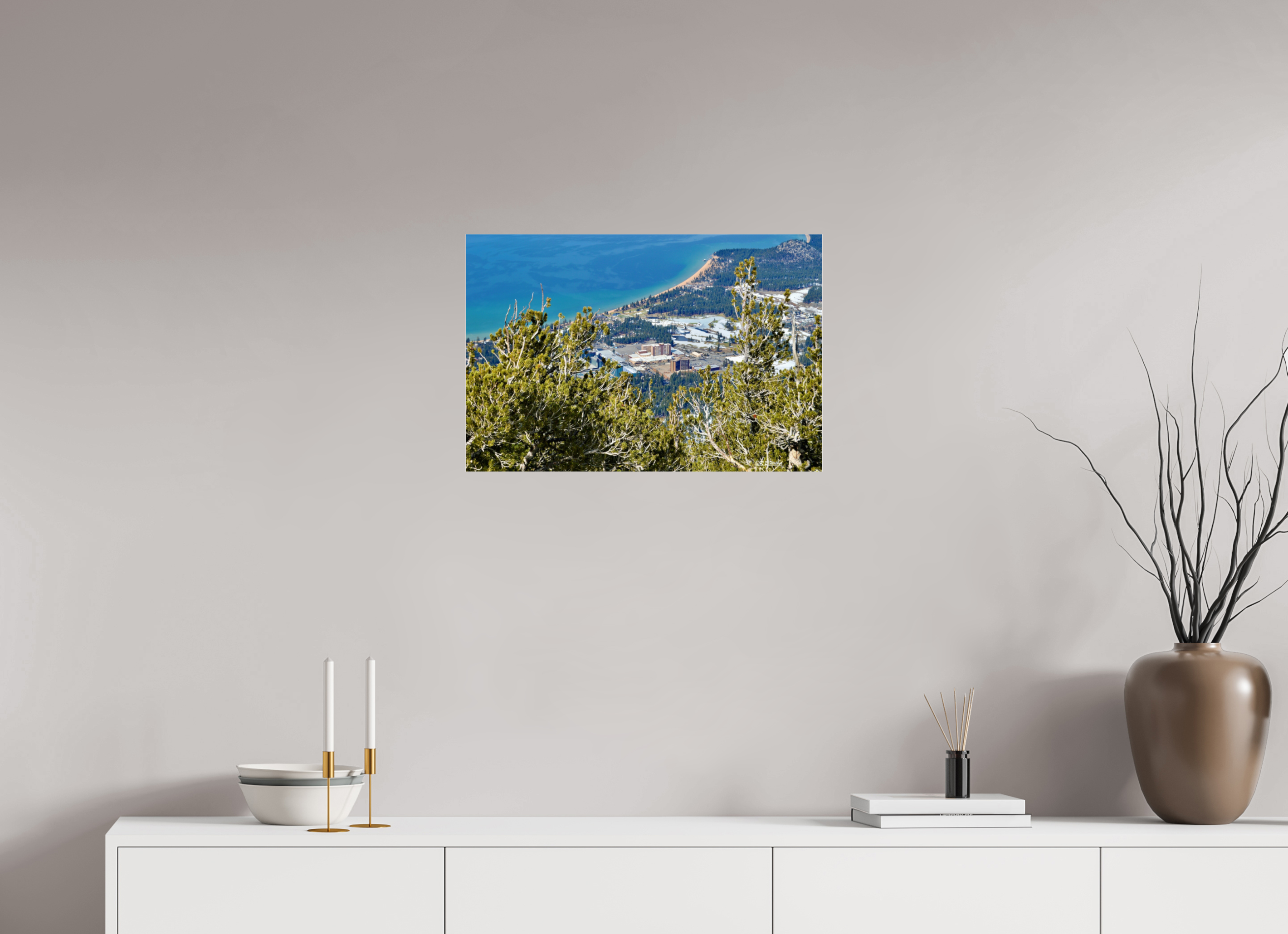 24 x 16″, acrylic-noframe-glossy View from Heavenly Mountain to city below